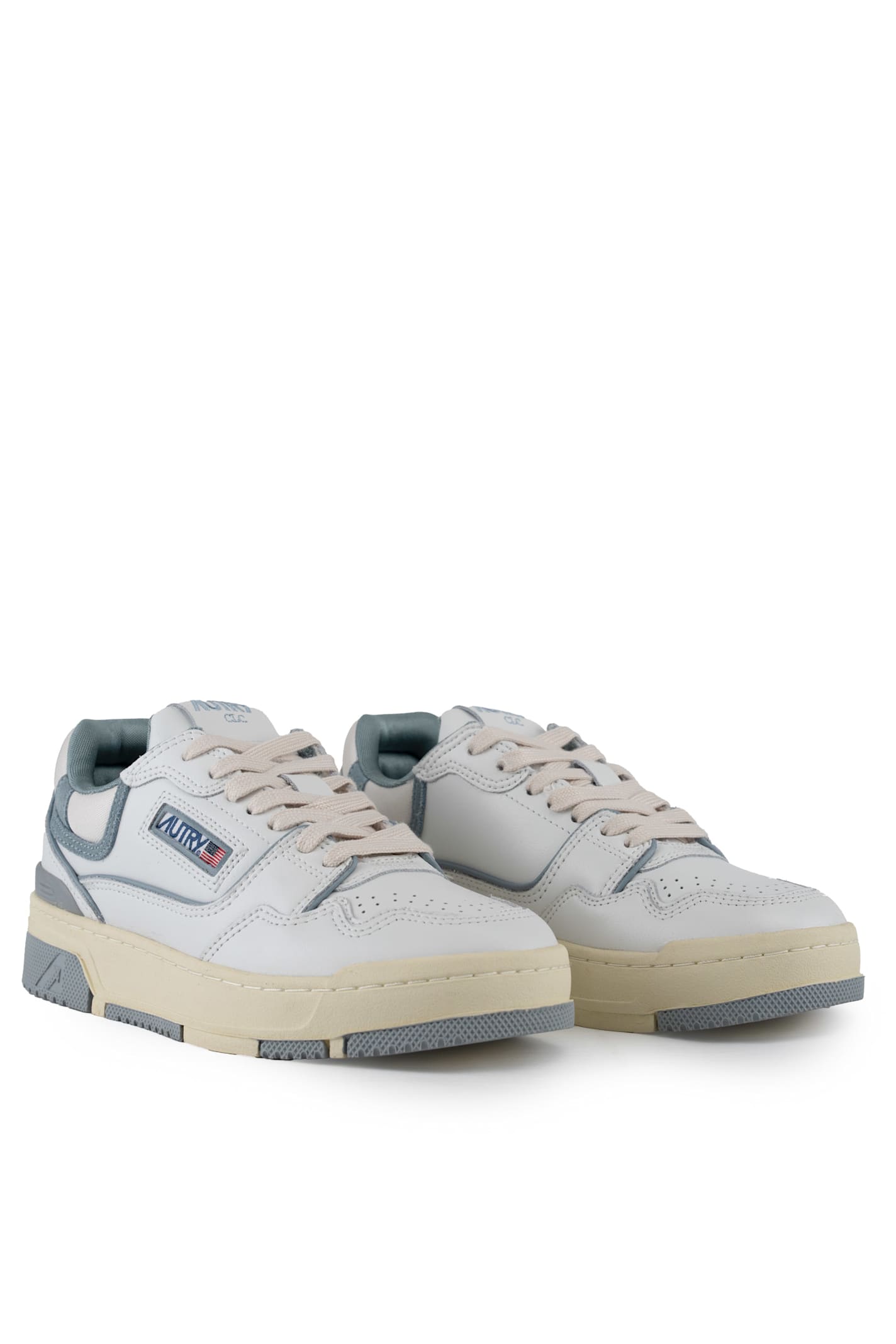 Shop Autry Clc Sneakers In Leather And Suede In White