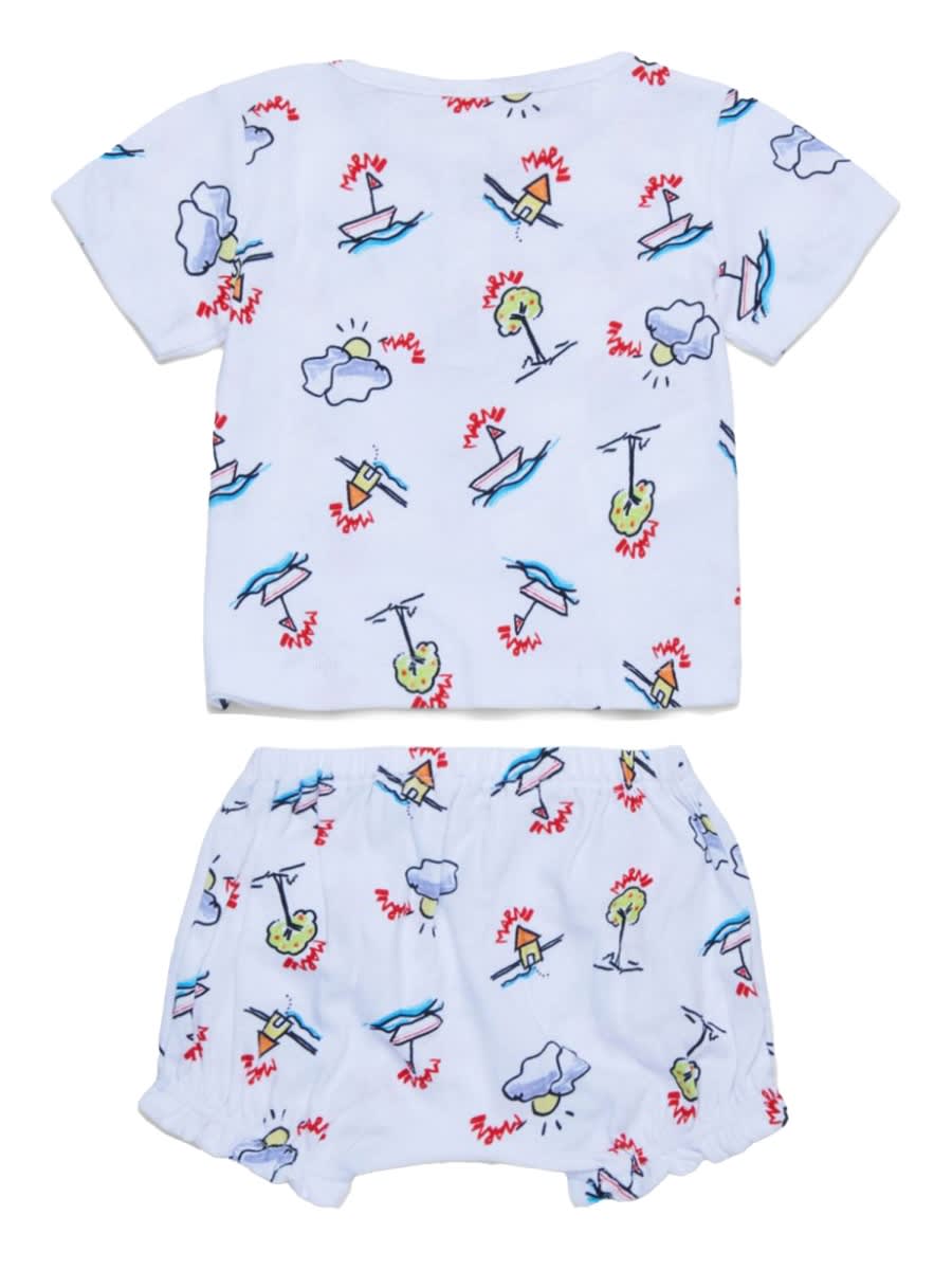 Marni T-shirt And Shorts Kit In Gray