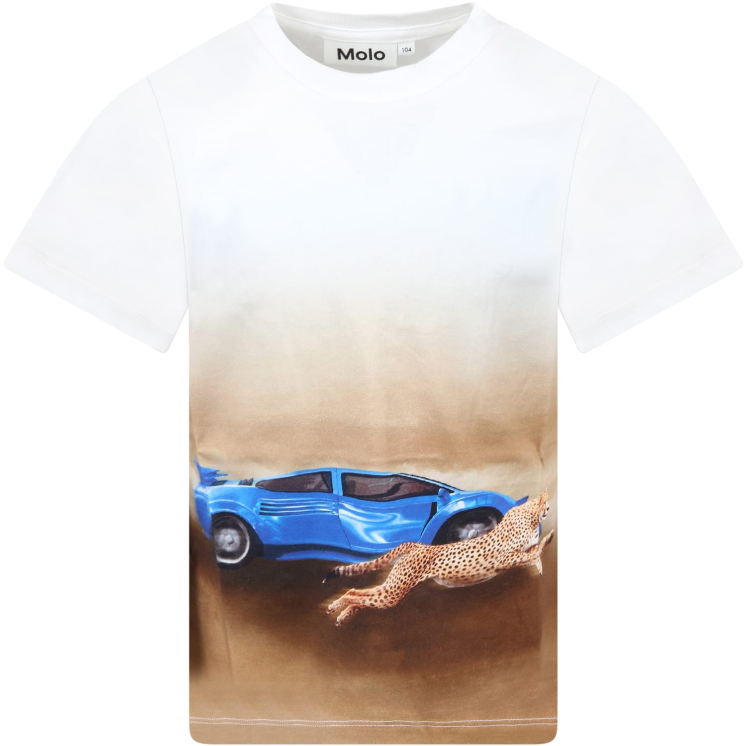 Molo White T-shirt For Boy With Car