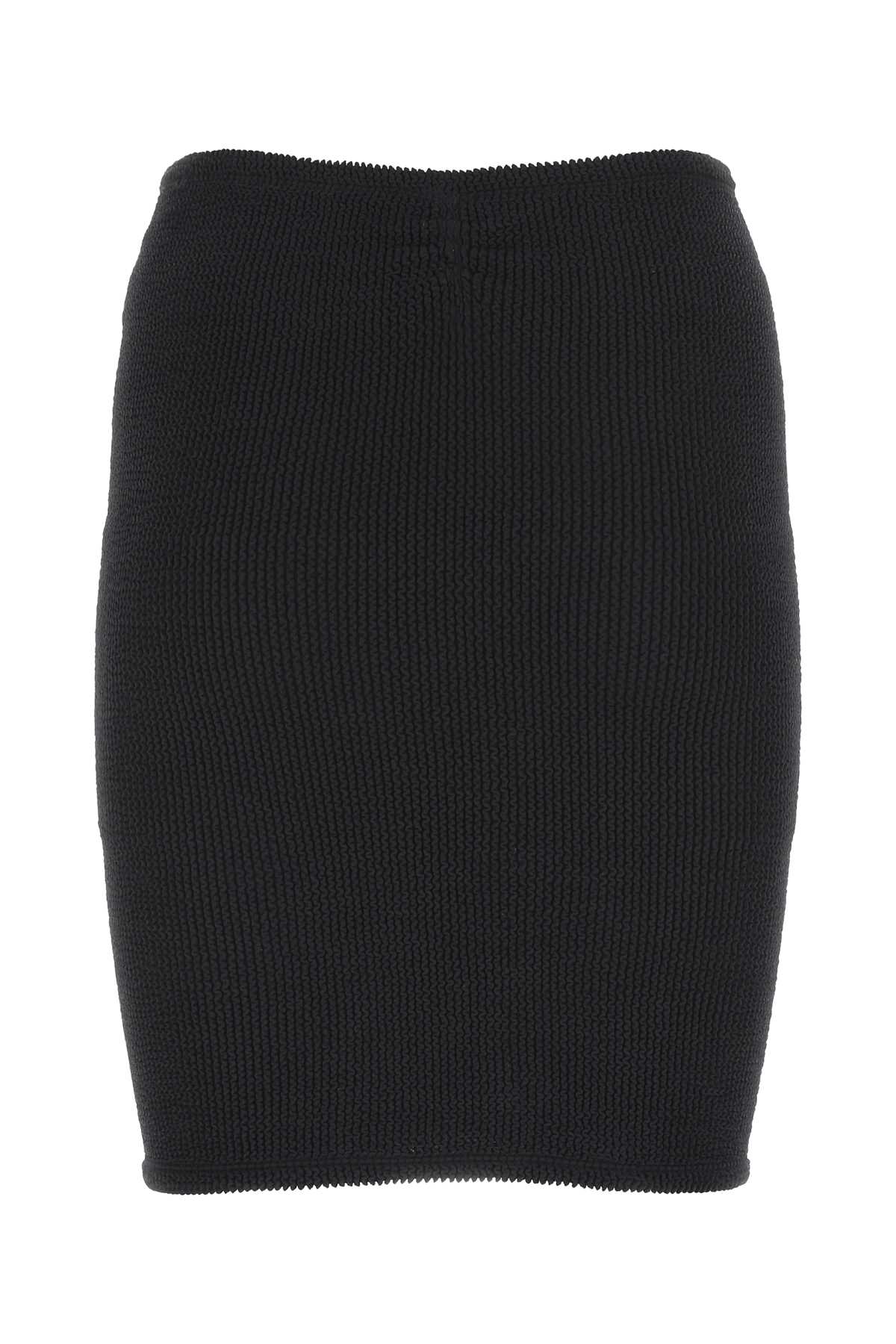Shop Hunza G Black Stretch Nylon Mini Skirt