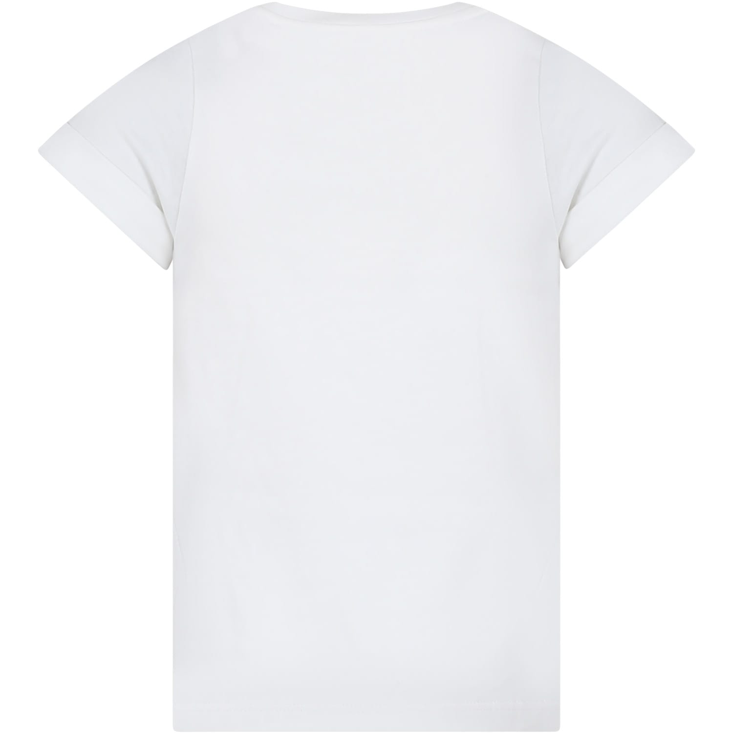 Shop Chloé White T-shirt For Girl With Logo In Bianco