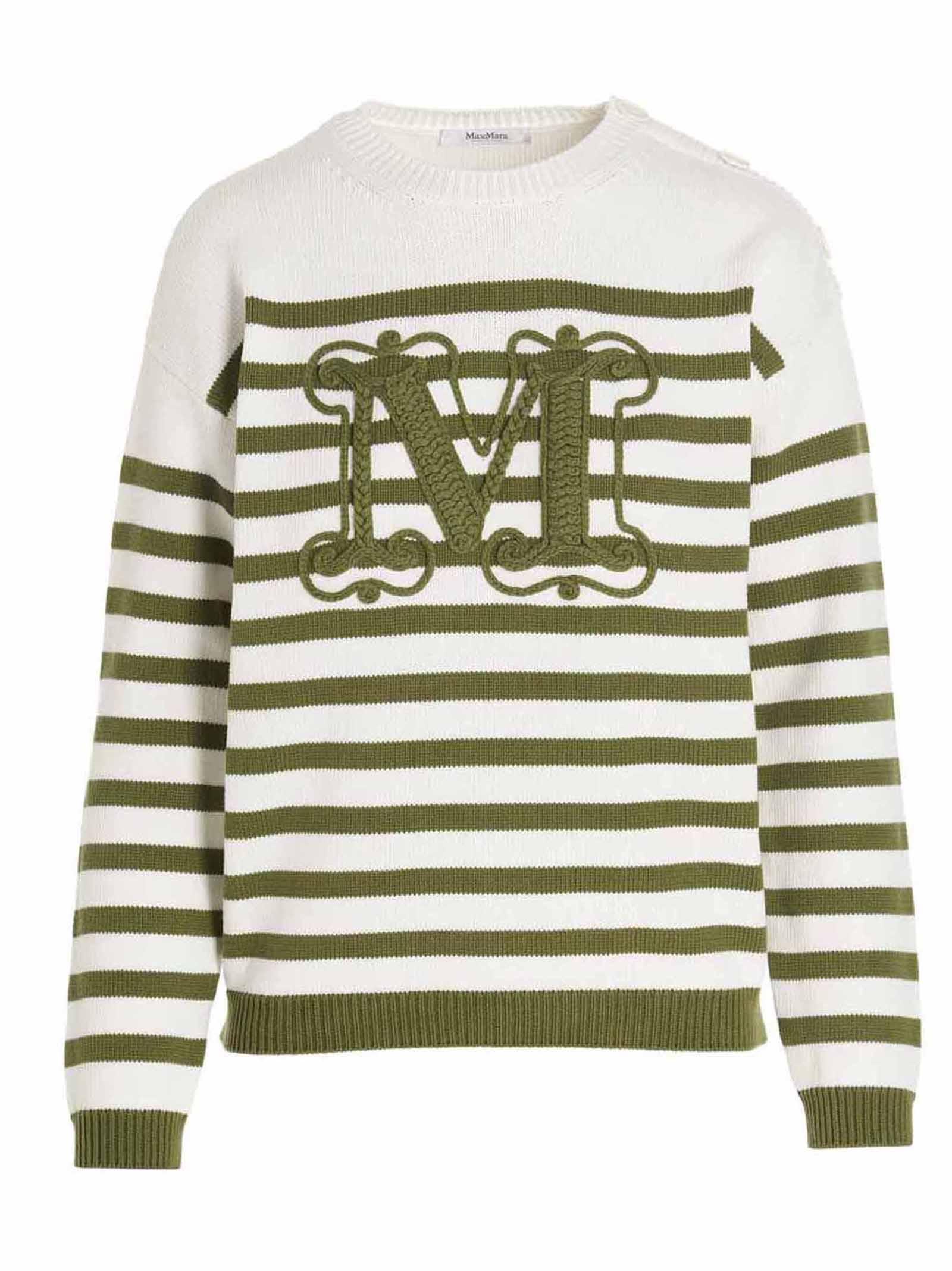 Max Mara Monogram Striped Knit Sweater