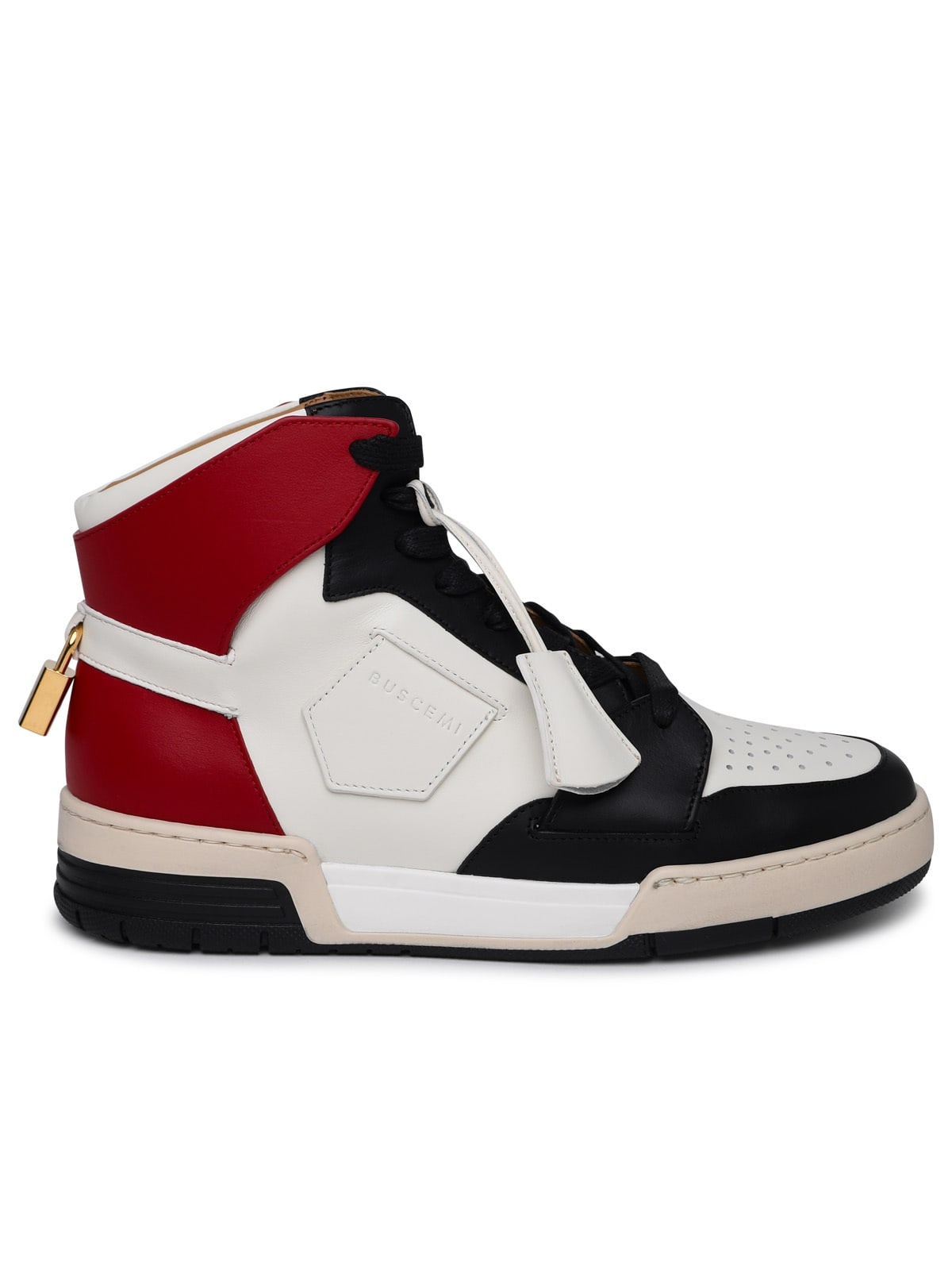 air Jon Red And White Leather Sneakers