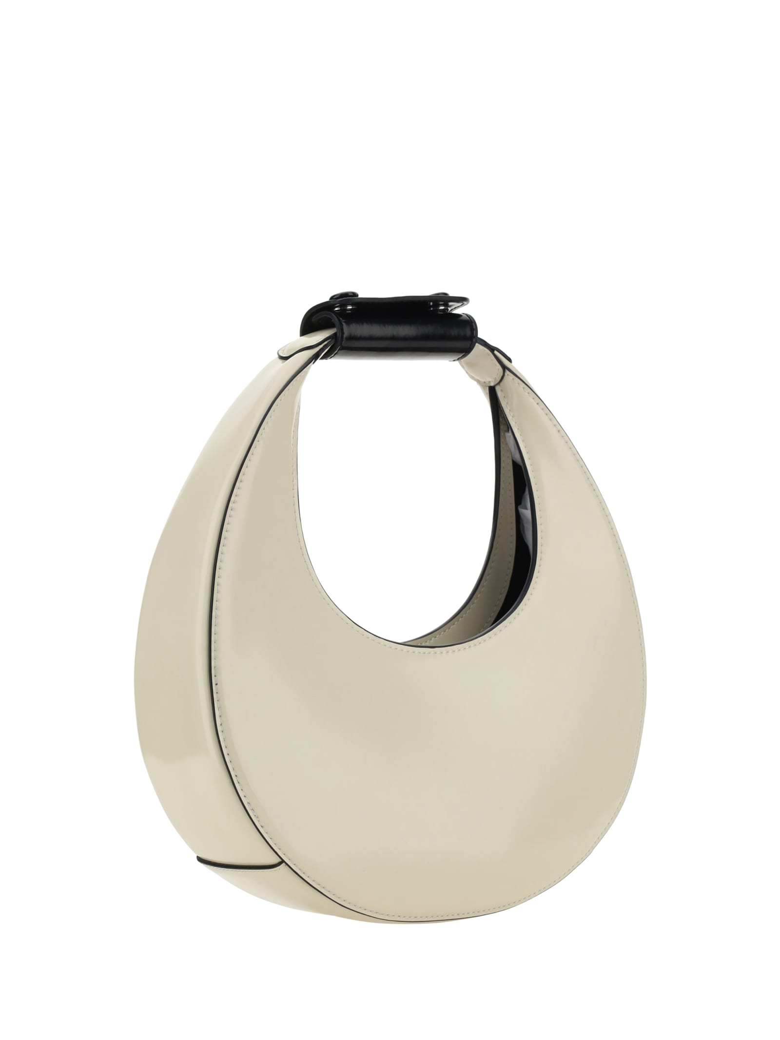 Shop Staud Mini Moon Handbag In Cream/black