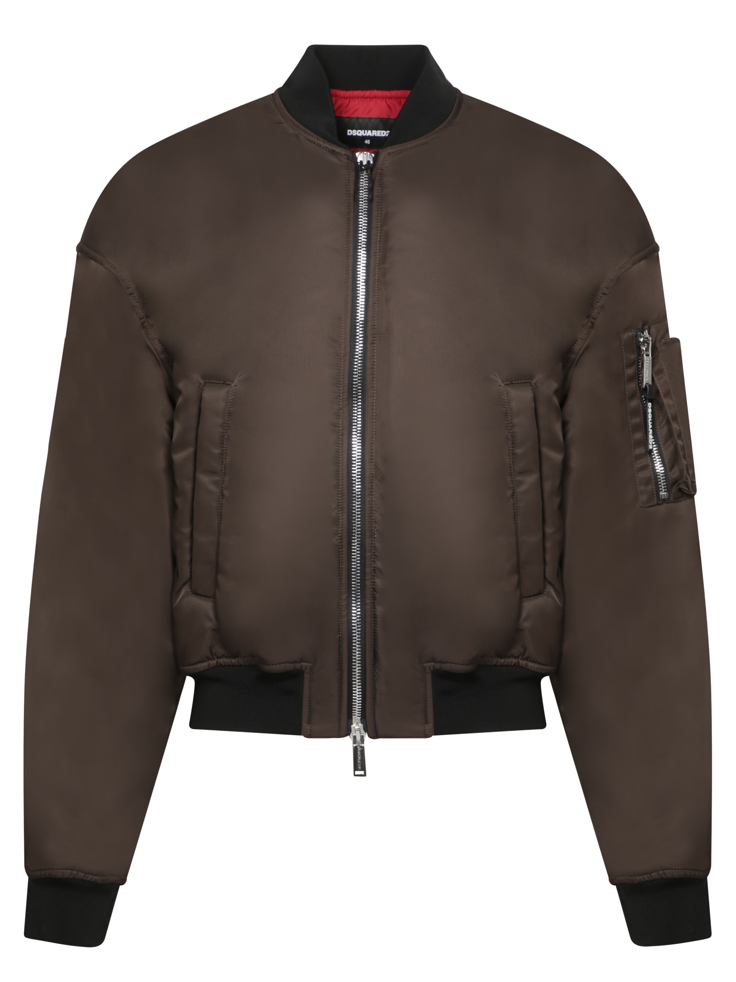 Shop Dsquared2 80s Brown Bomber Jacket