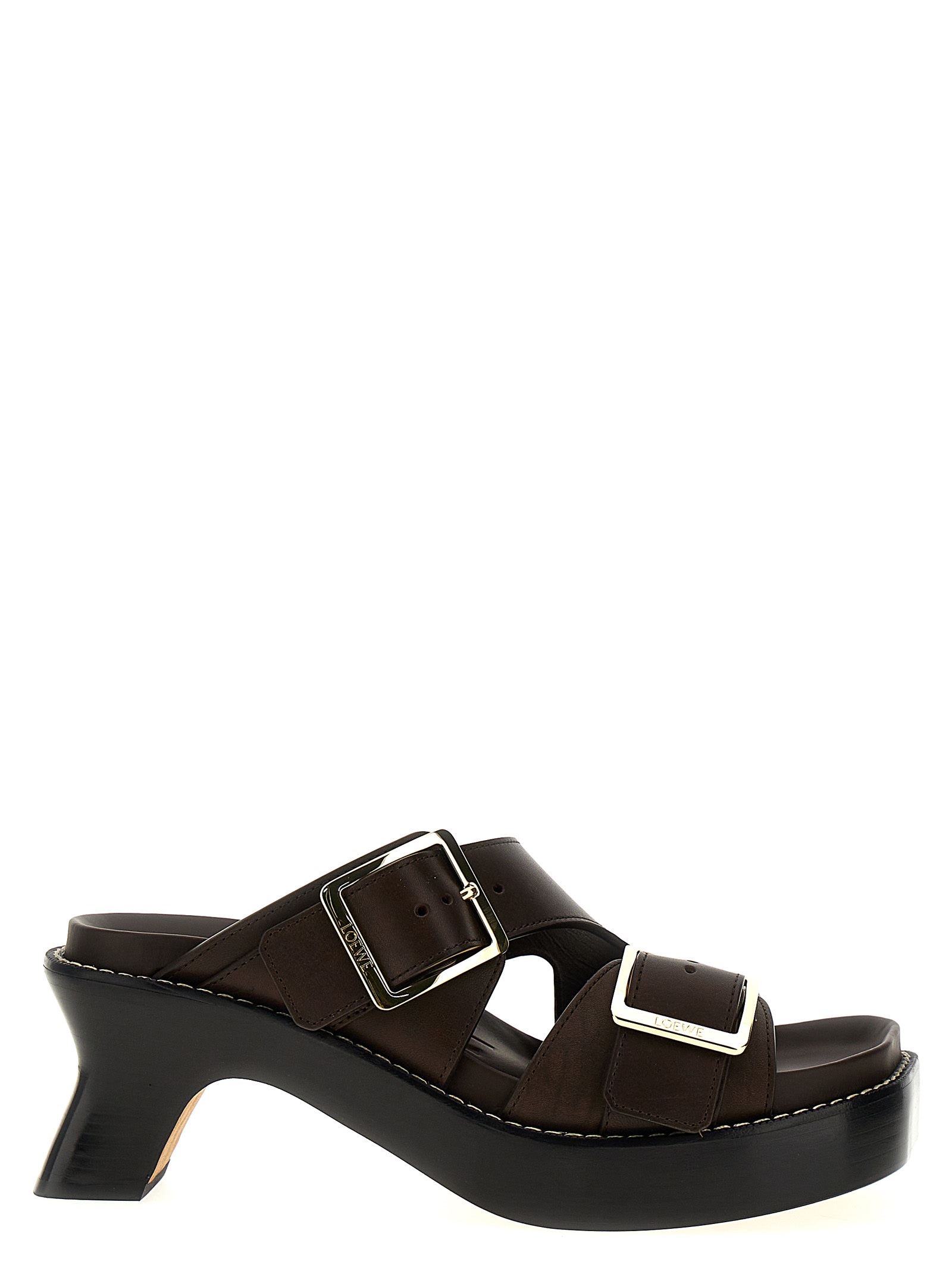 Shop Loewe Ease Sandals In Brown