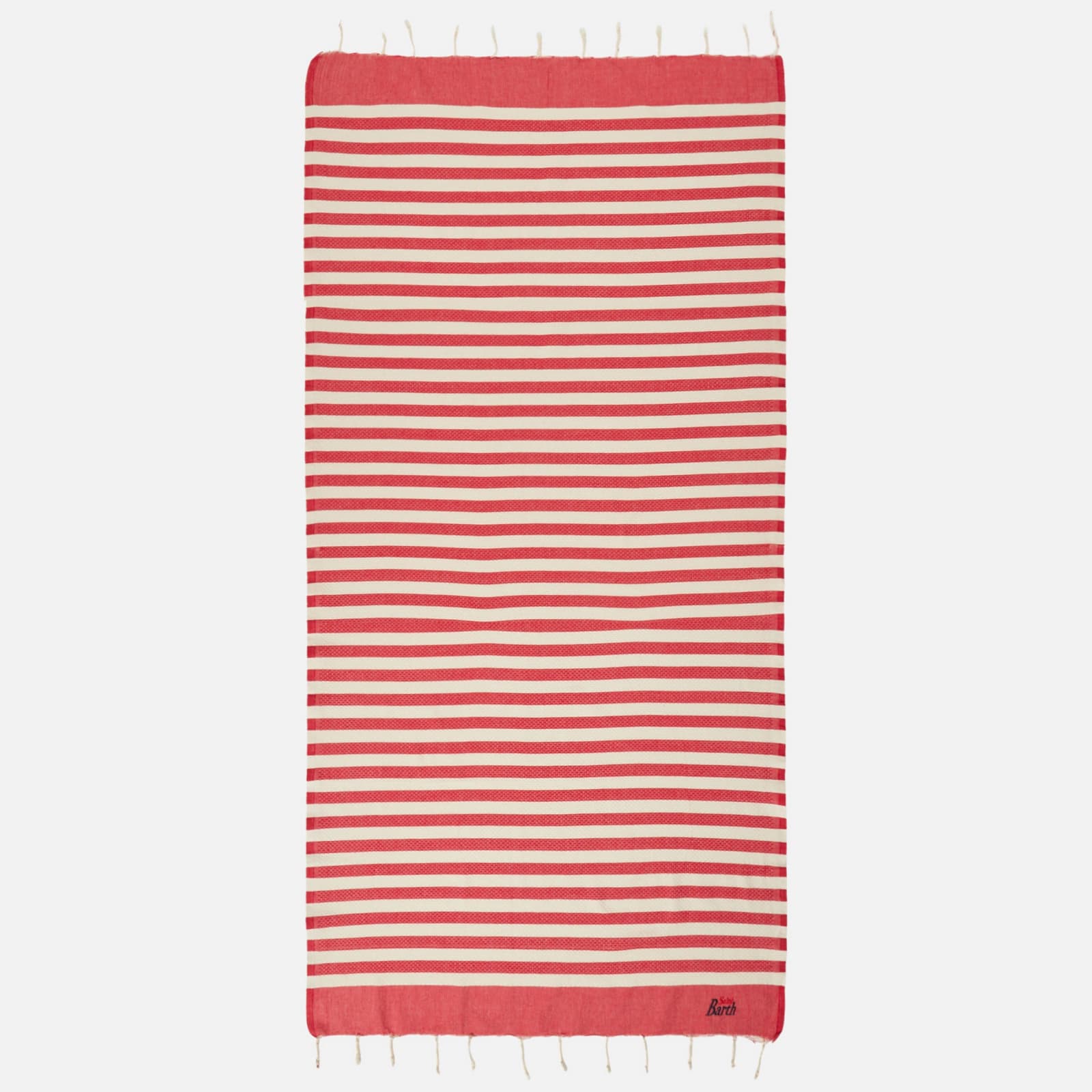 Shop Mc2 Saint Barth Fouta Classic Honeycomb With Striped In Red
