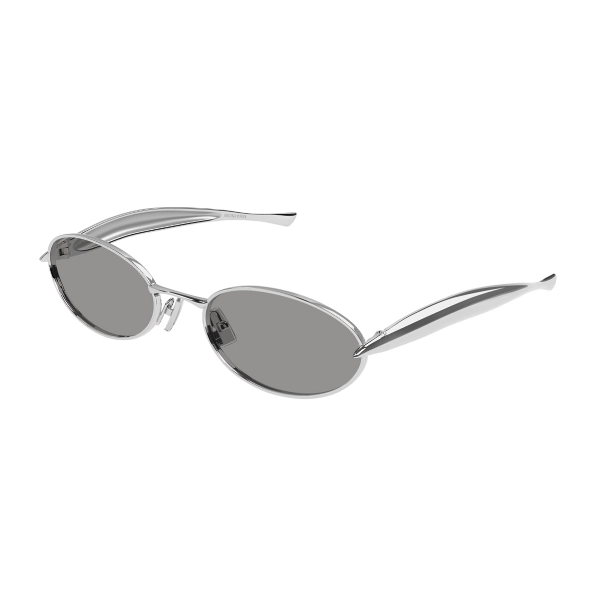 Bottega Veneta Bv1386s Sardine Linea Signature Icons 007 Silver Grey Sunglasses In Gray