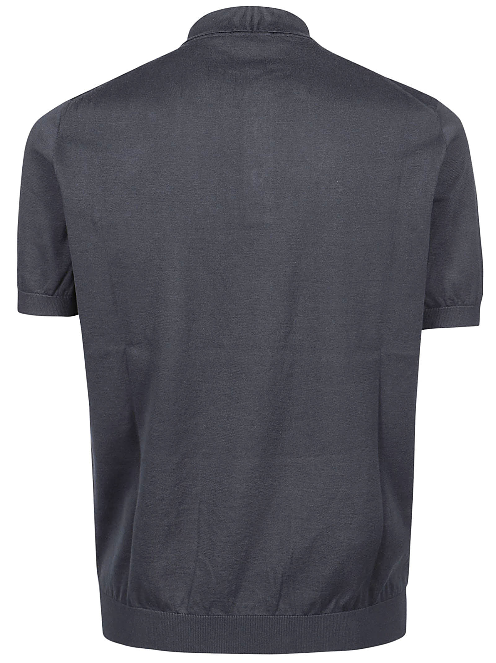 Shop Drumohr Short Sleeve Polo Shirt In Navy