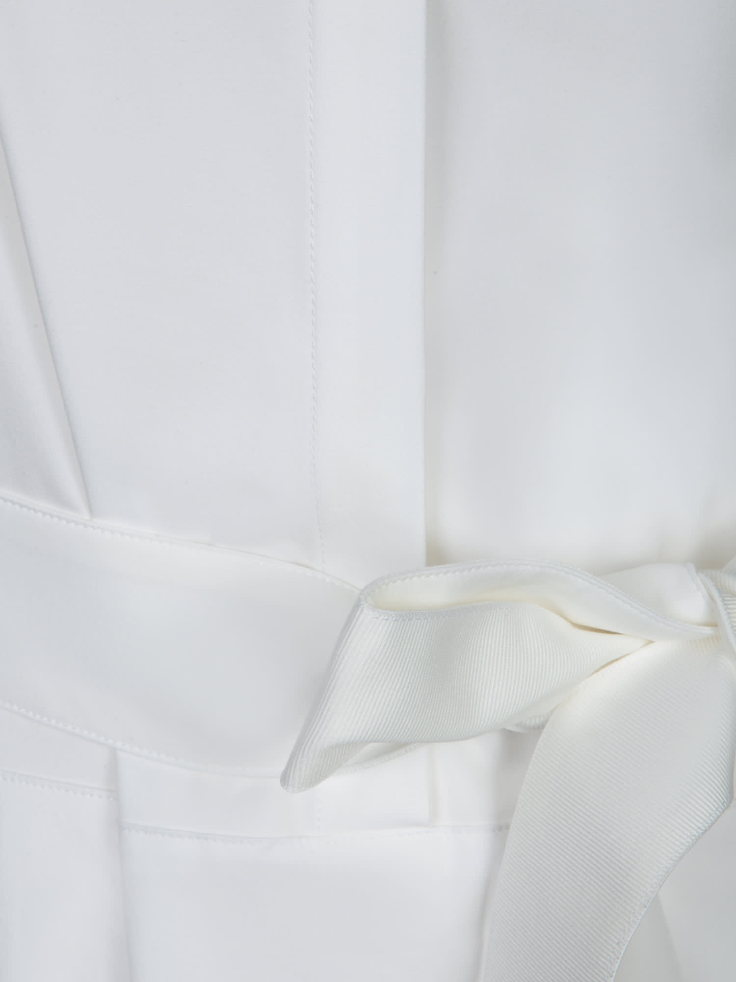 Herno White Sleeveless Dress With Classic Collar And Adjustable Belt In Tech Fabric Stretch Woman