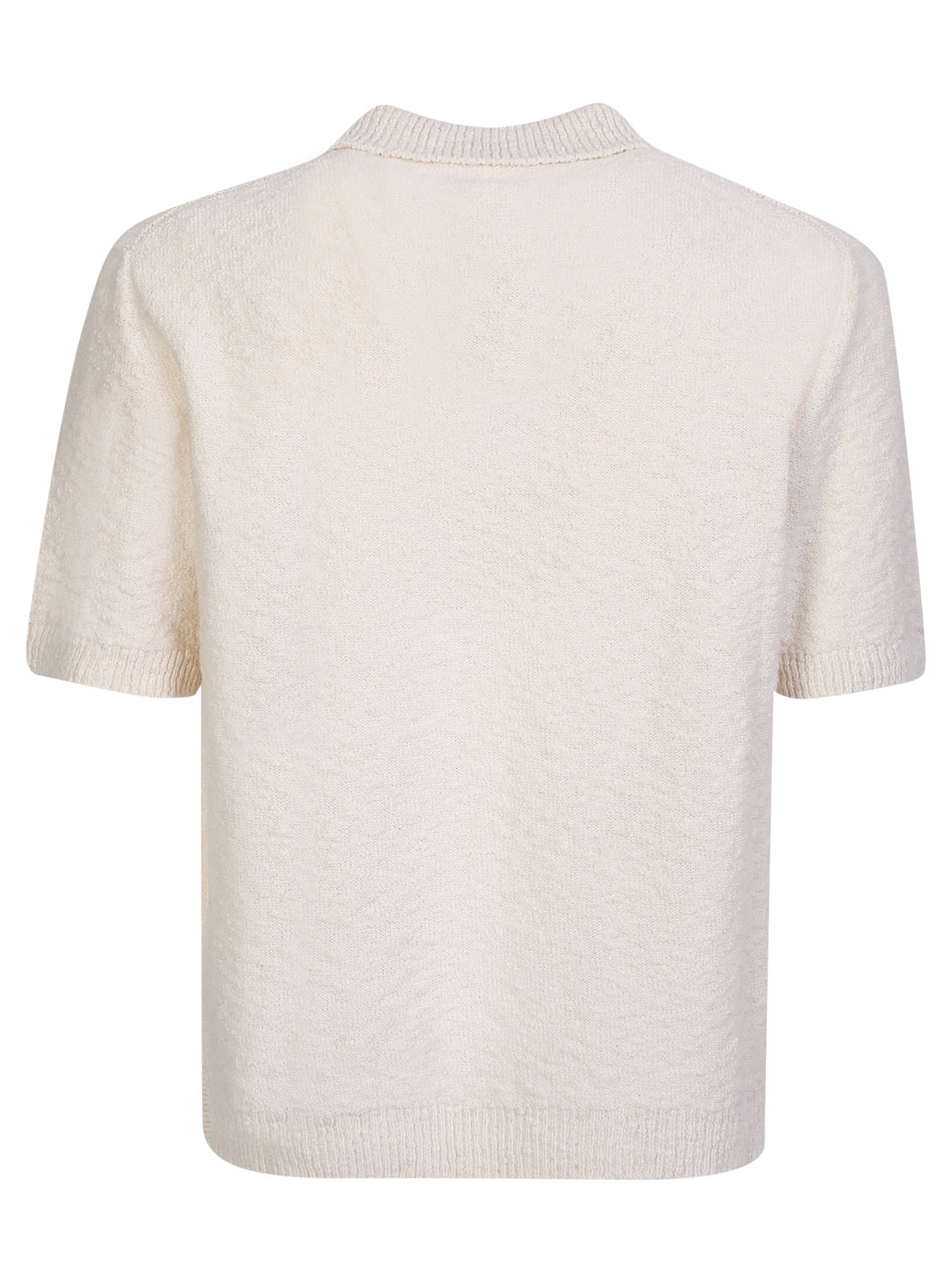 Shop Maison Margiela Bouclã¨ Knit Polo Shirt In White