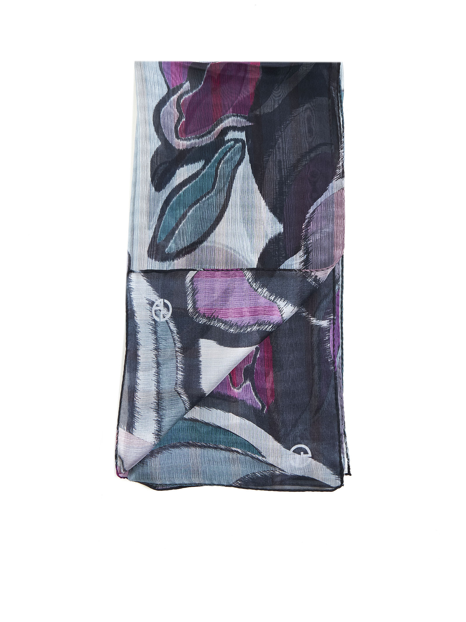 Shop Giorgio Armani Scarf In Grigio Argento