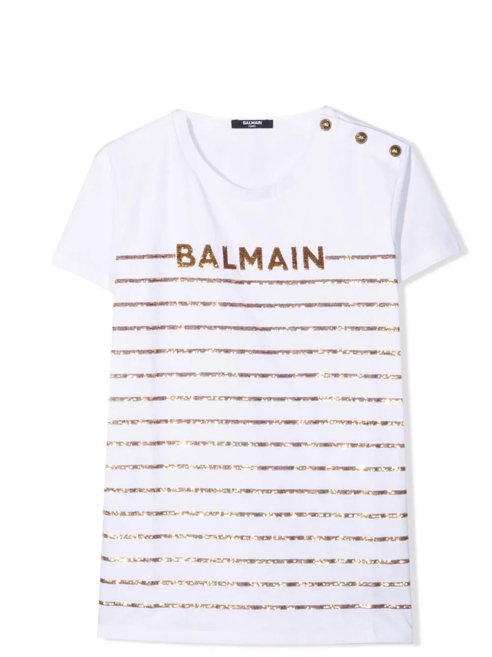 Balmain Kids' Little Girl T-shirt With Sequins In White