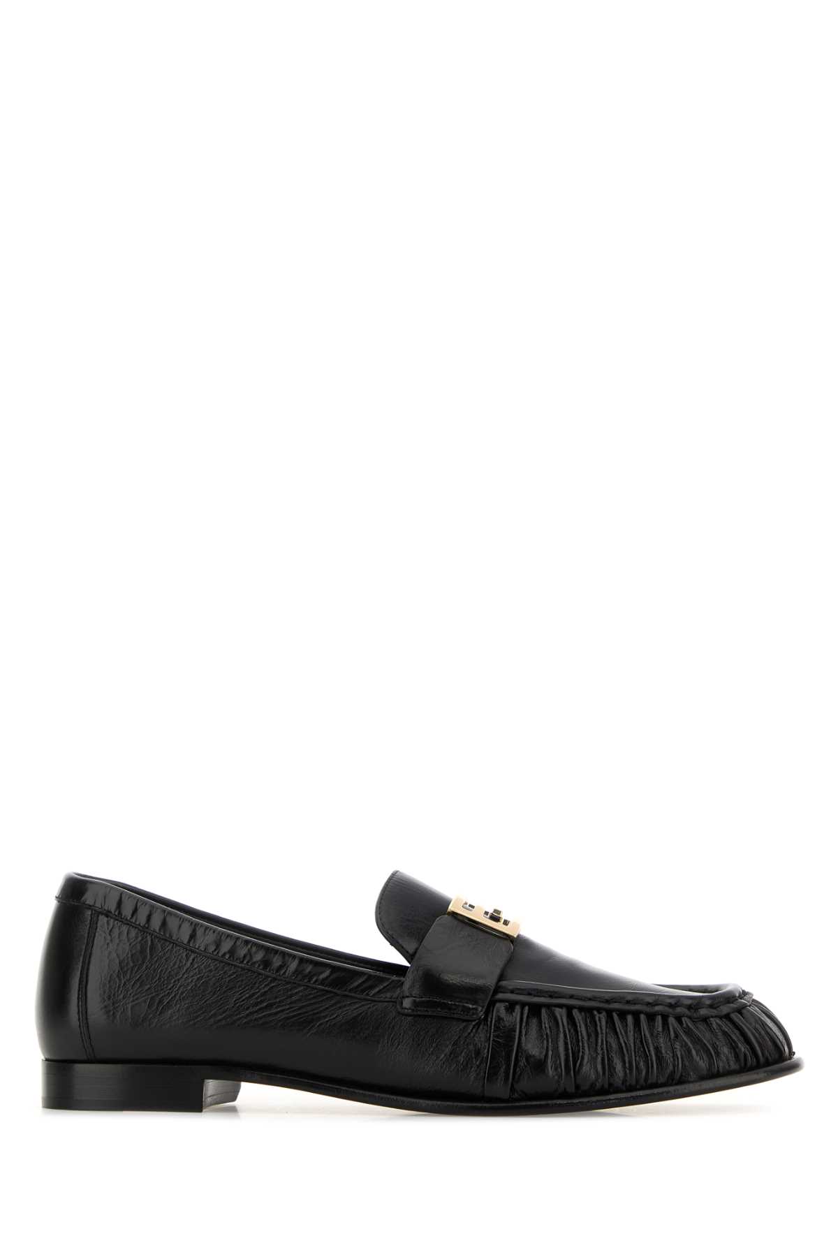Fendi Logo-detail Leather Loafers In Black