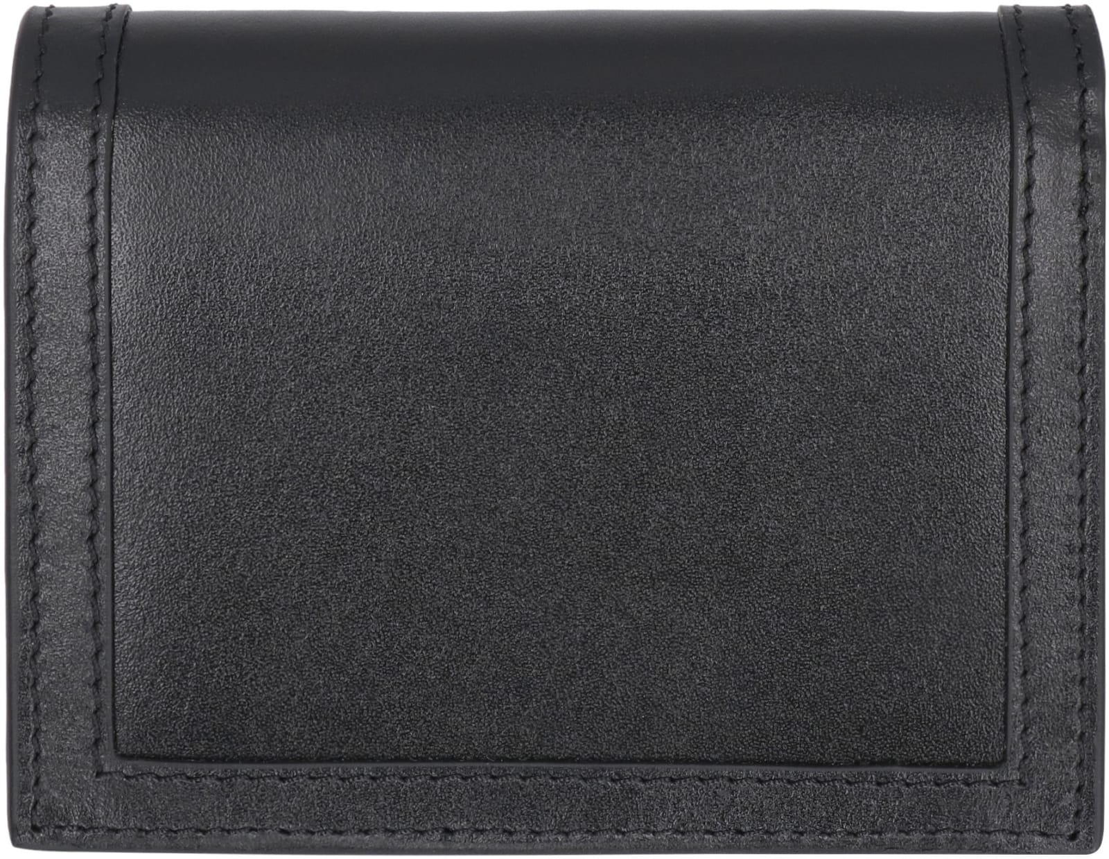 Shop Versace Greca Goddess Leather Wallet In Nero