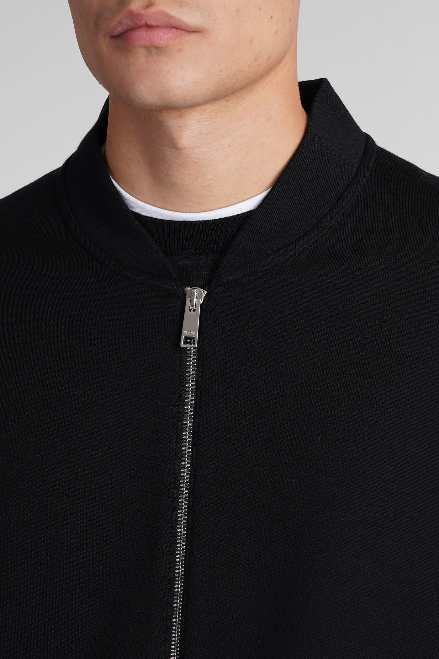 Shop Zegna Sweatshirt In Black Wool