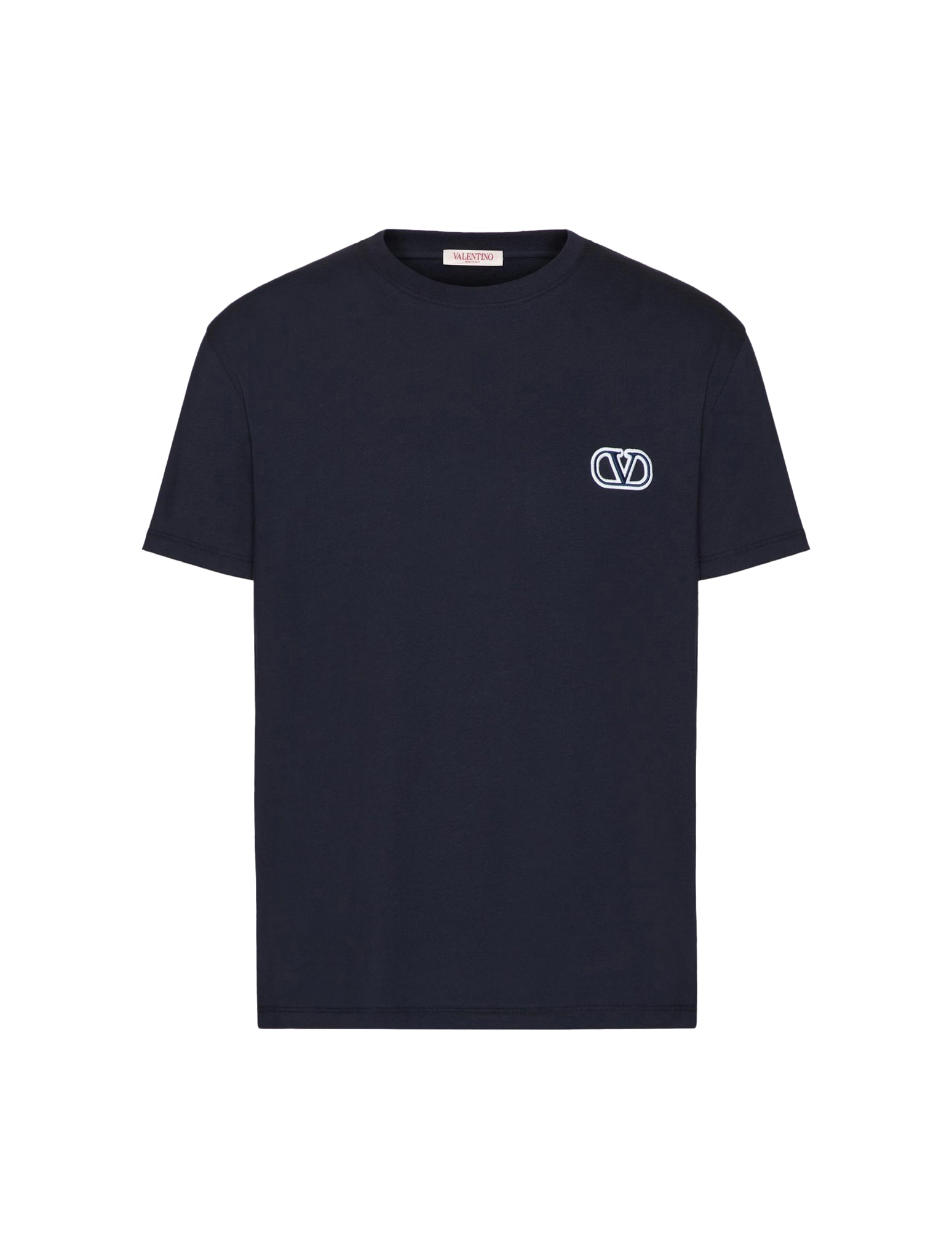 Shop Valentino T-shirt Jersey,regular,print Vltn Vlogo Signature Jersey Cotone In Navy