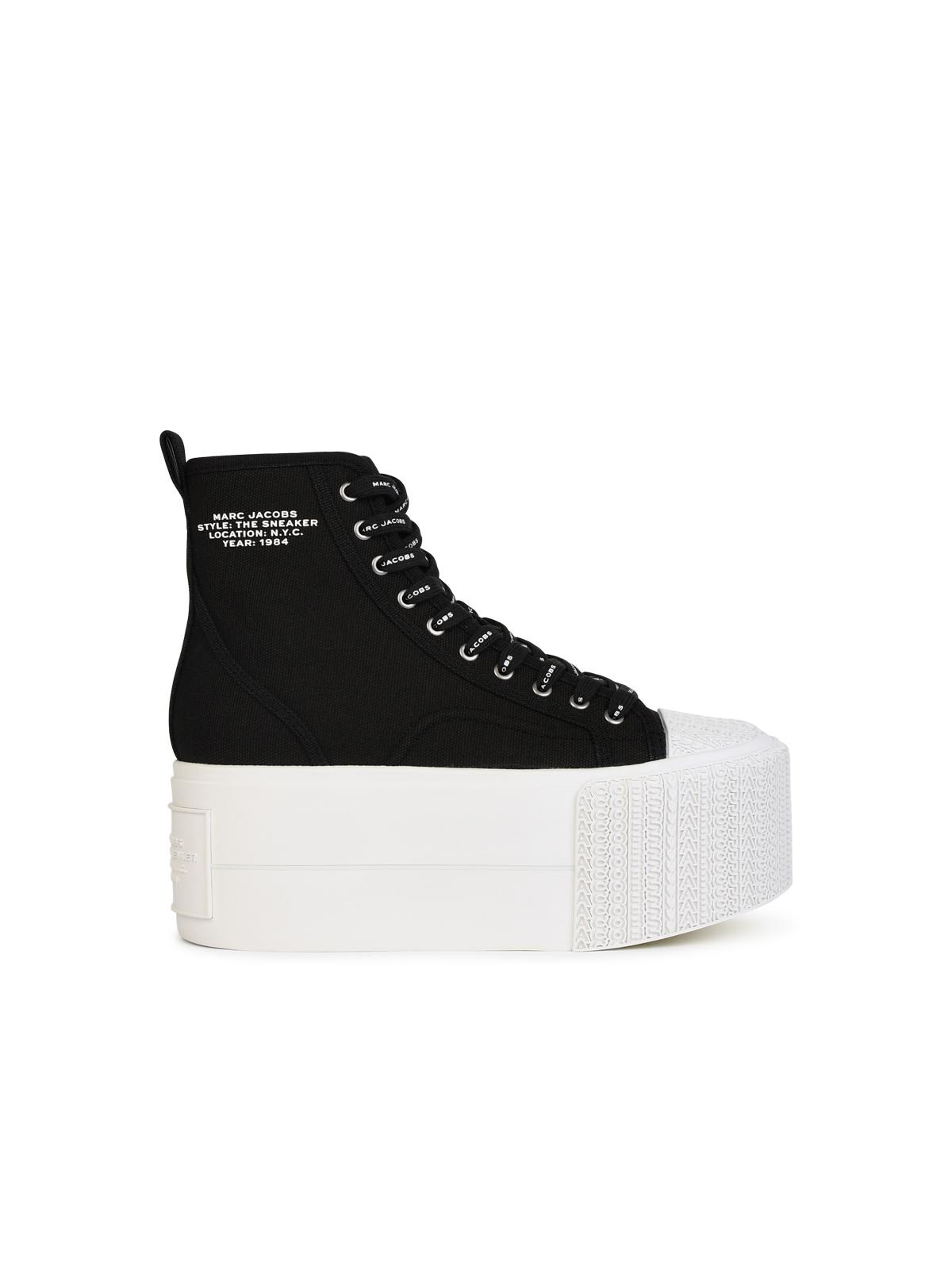 Shop Marc Jacobs Hight Top Platform Black Tela Sneakers