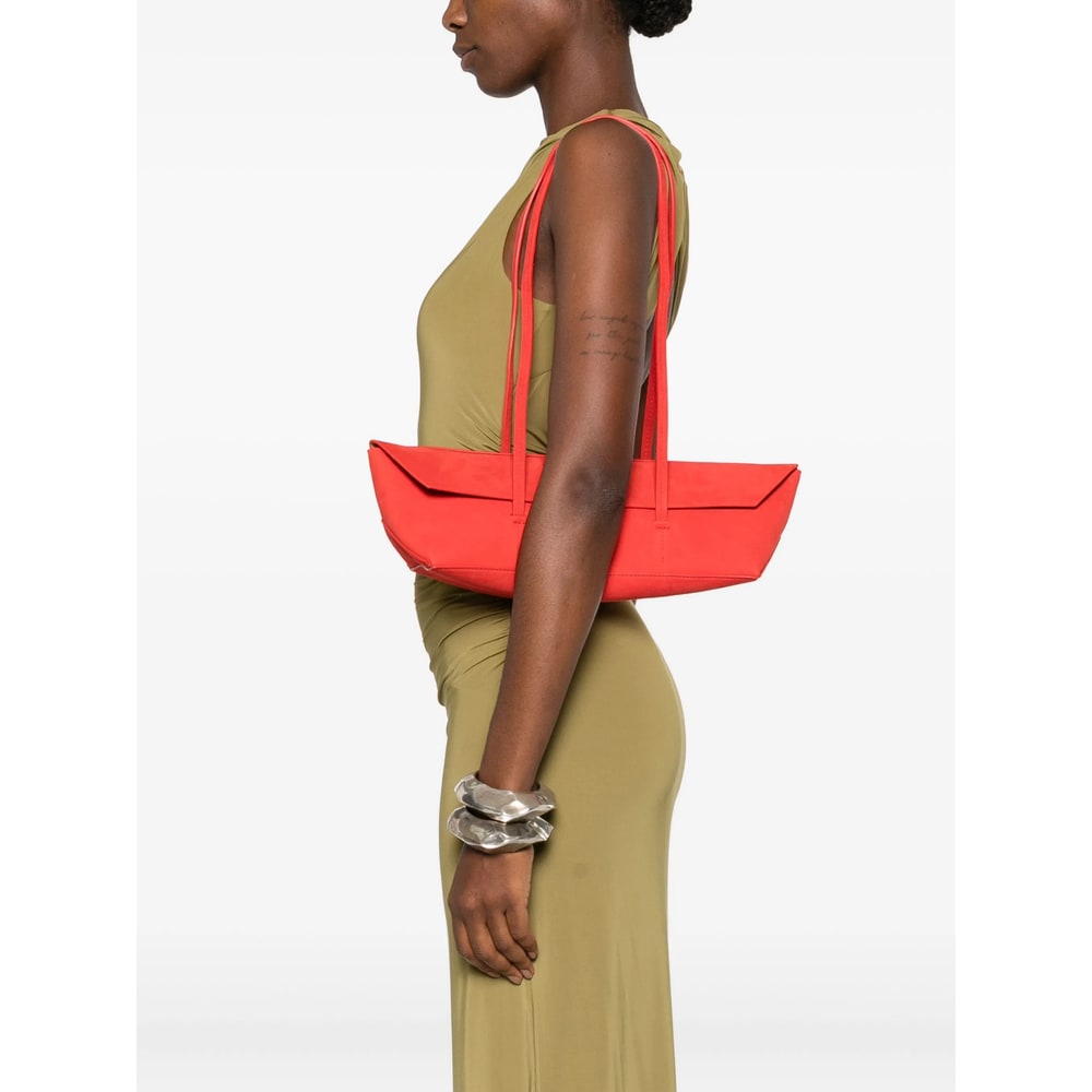 Christopher Esber Mini Gondola Suede Tote Bag In Red