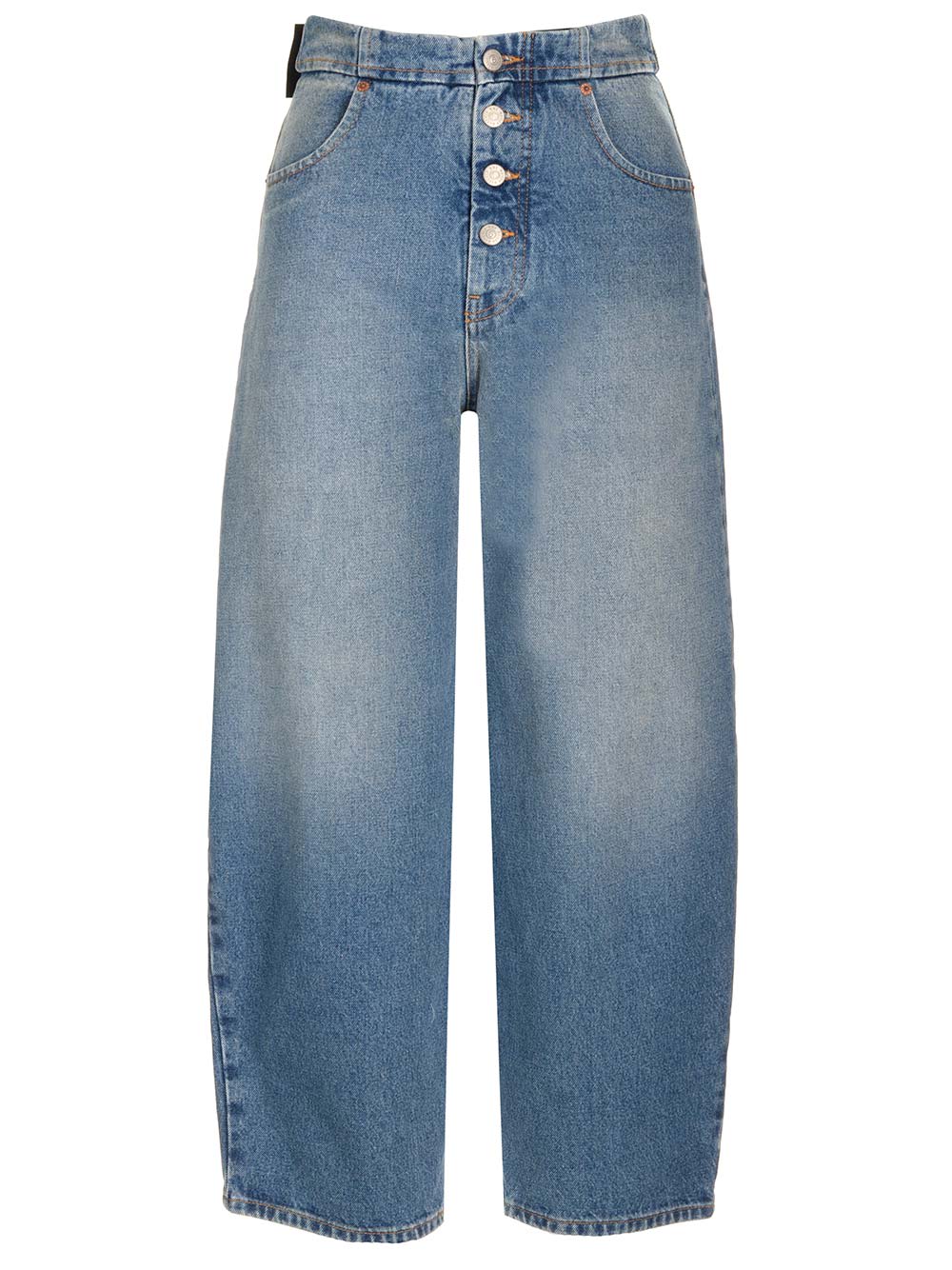 Shop Mm6 Maison Margiela Balloon Shape Jeans In Blue