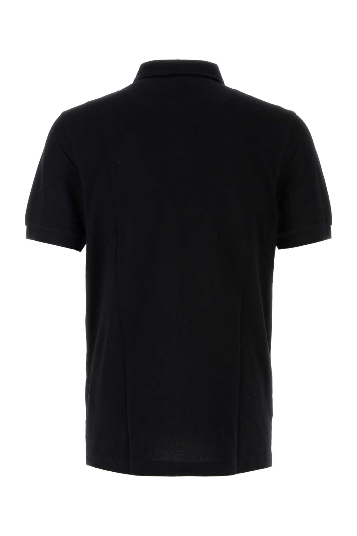 Fred Perry Piquet Polo Shirt Collar Sleeves In Black