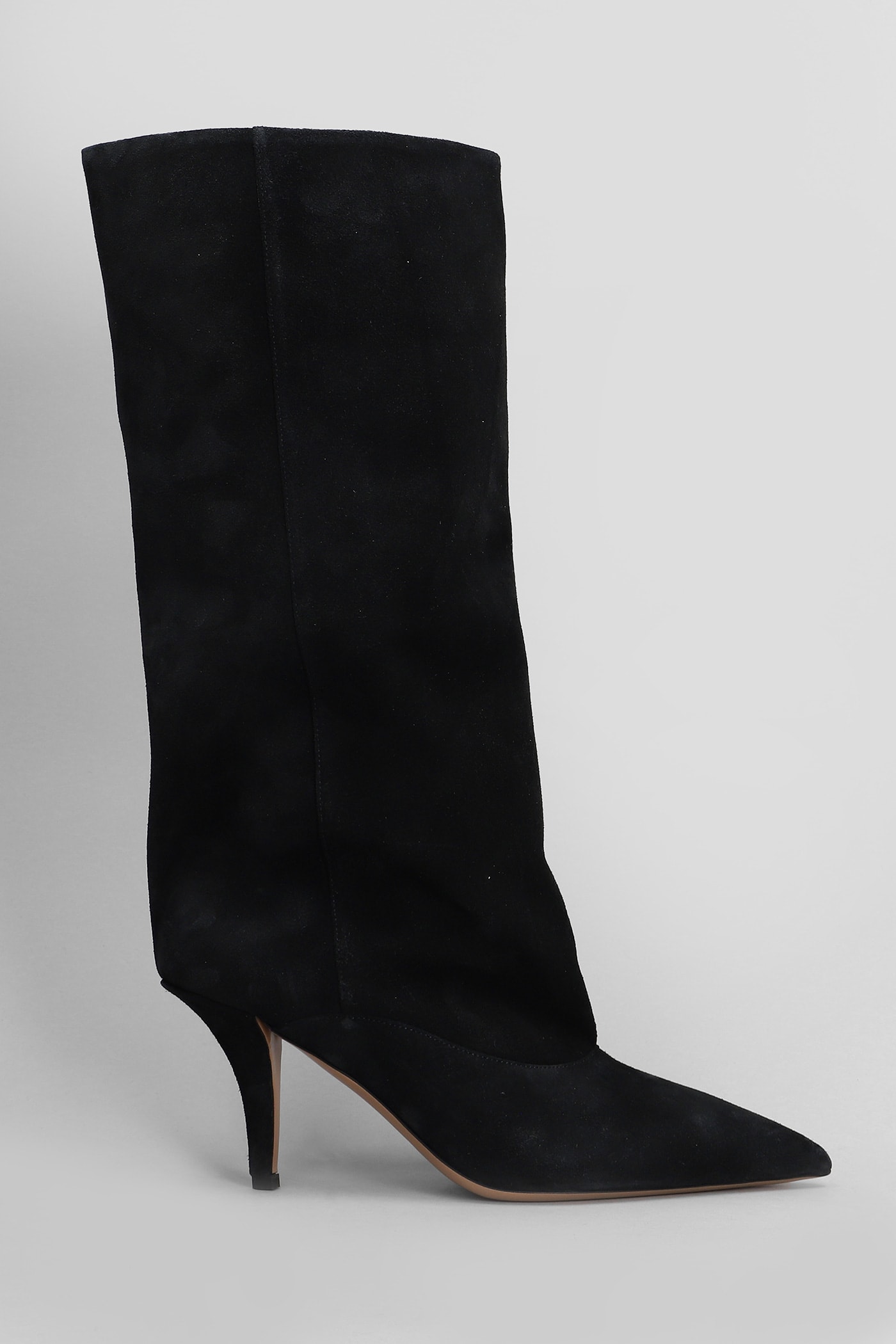 Paris Texas Ines Midcalf Boot 75 High Heels Ankle Boots In Black Suede