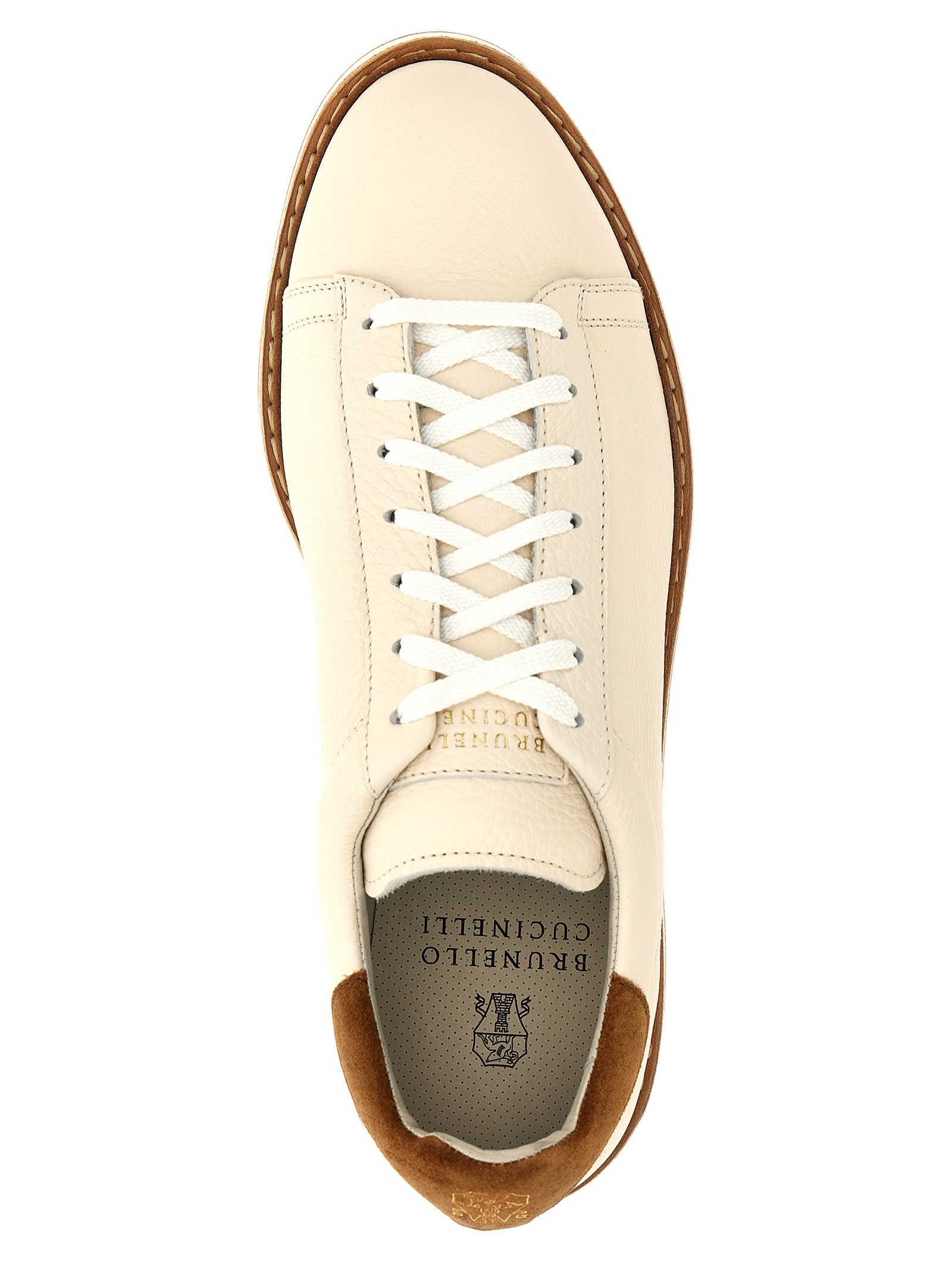 Brunello Cucinelli Leather Sneakers In White