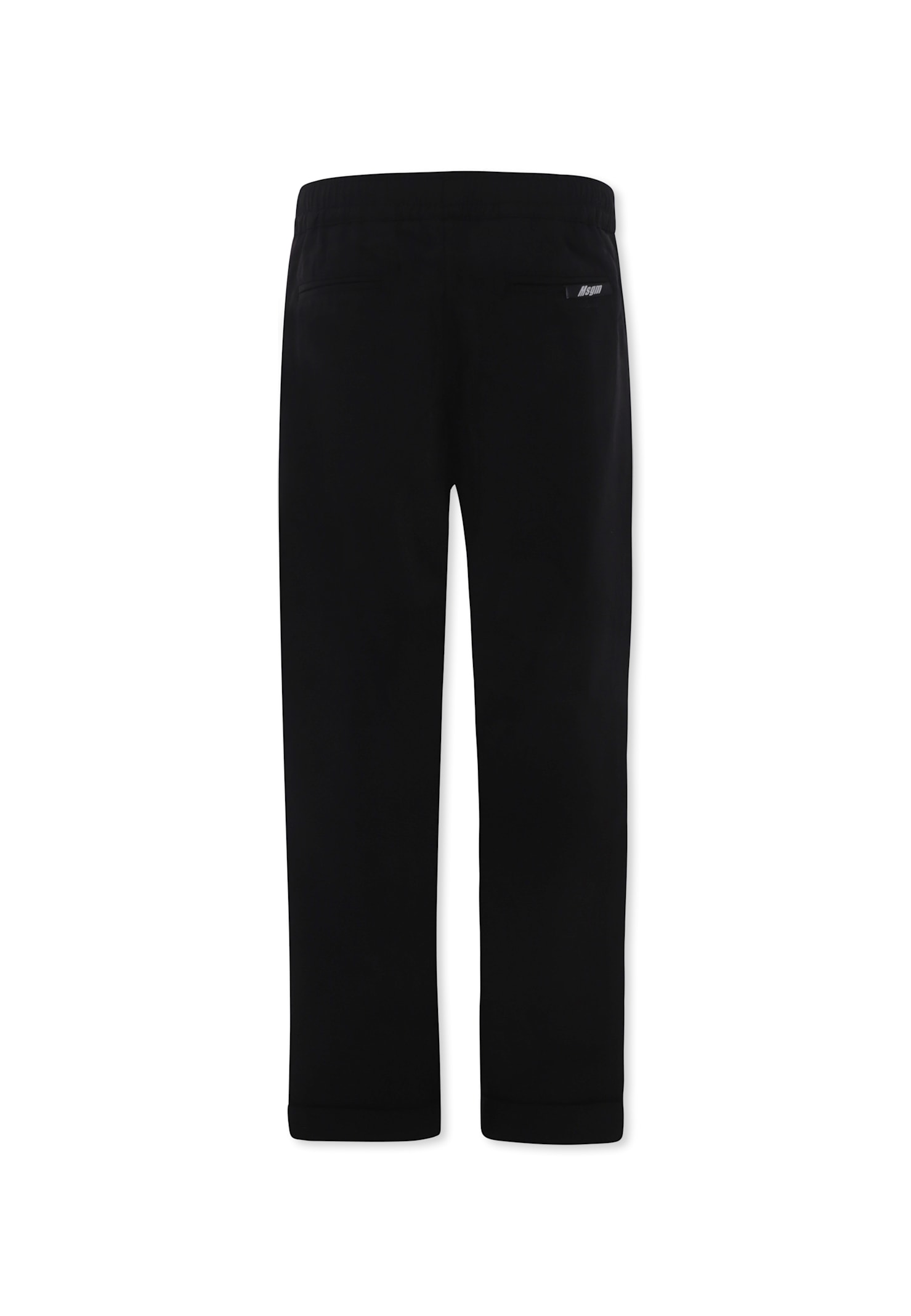 Msgm Black Trousers For Boy With Logo