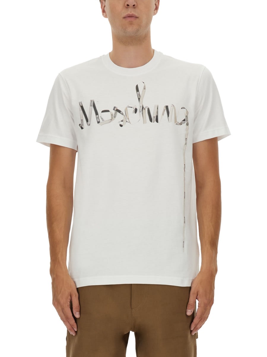 Moschino Couture Printed Cotton Tshirt In White