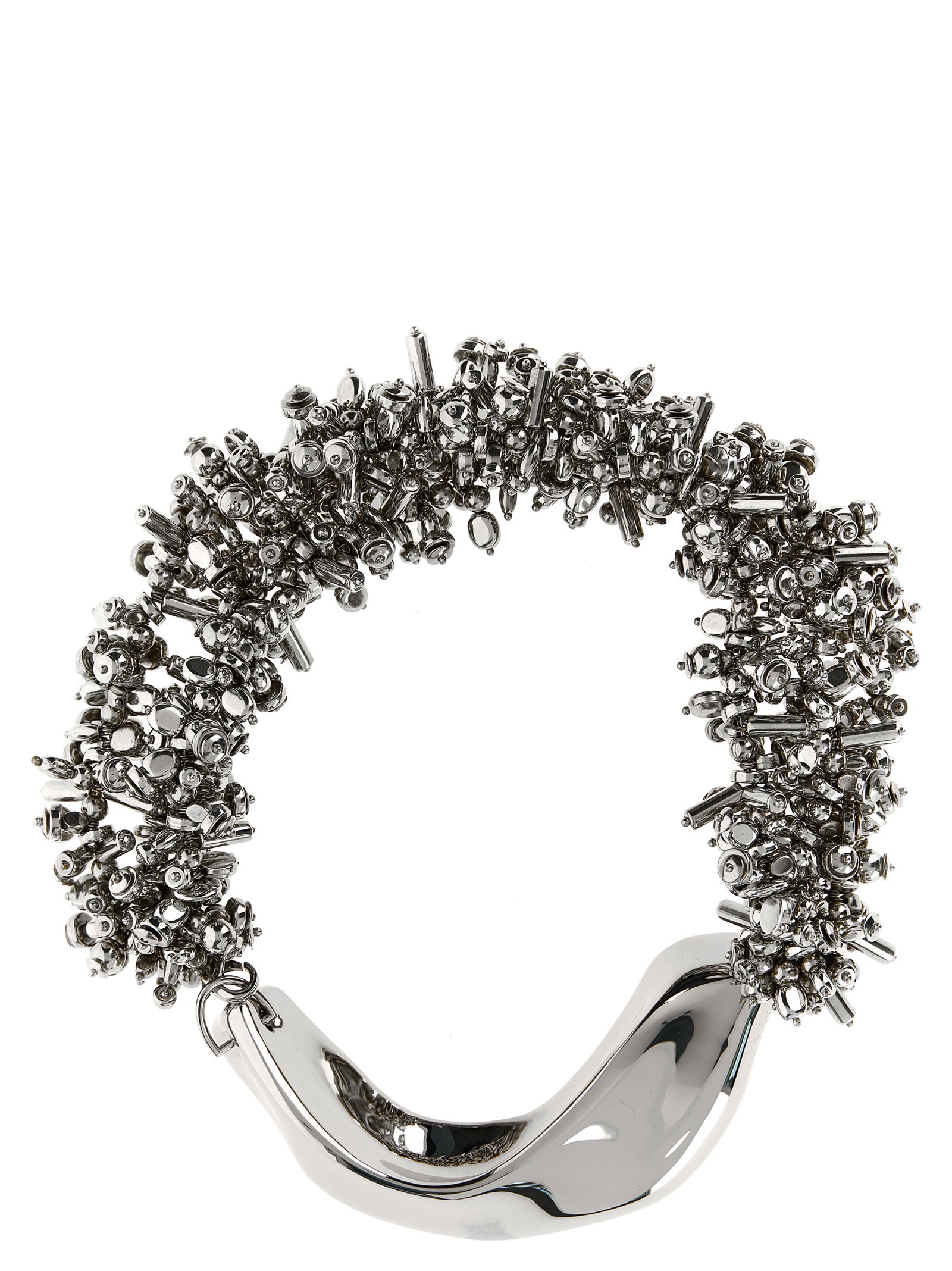 Dries Van Noten Chunky Metallic Necklace With Textured Finish