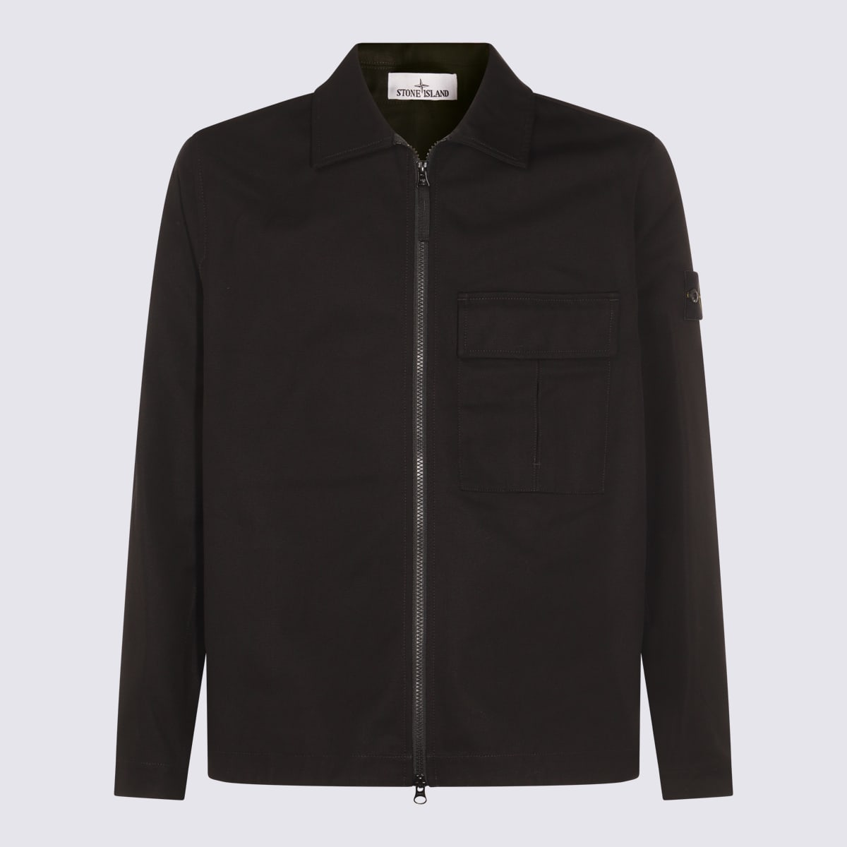 Black Cotton Casual Jacket