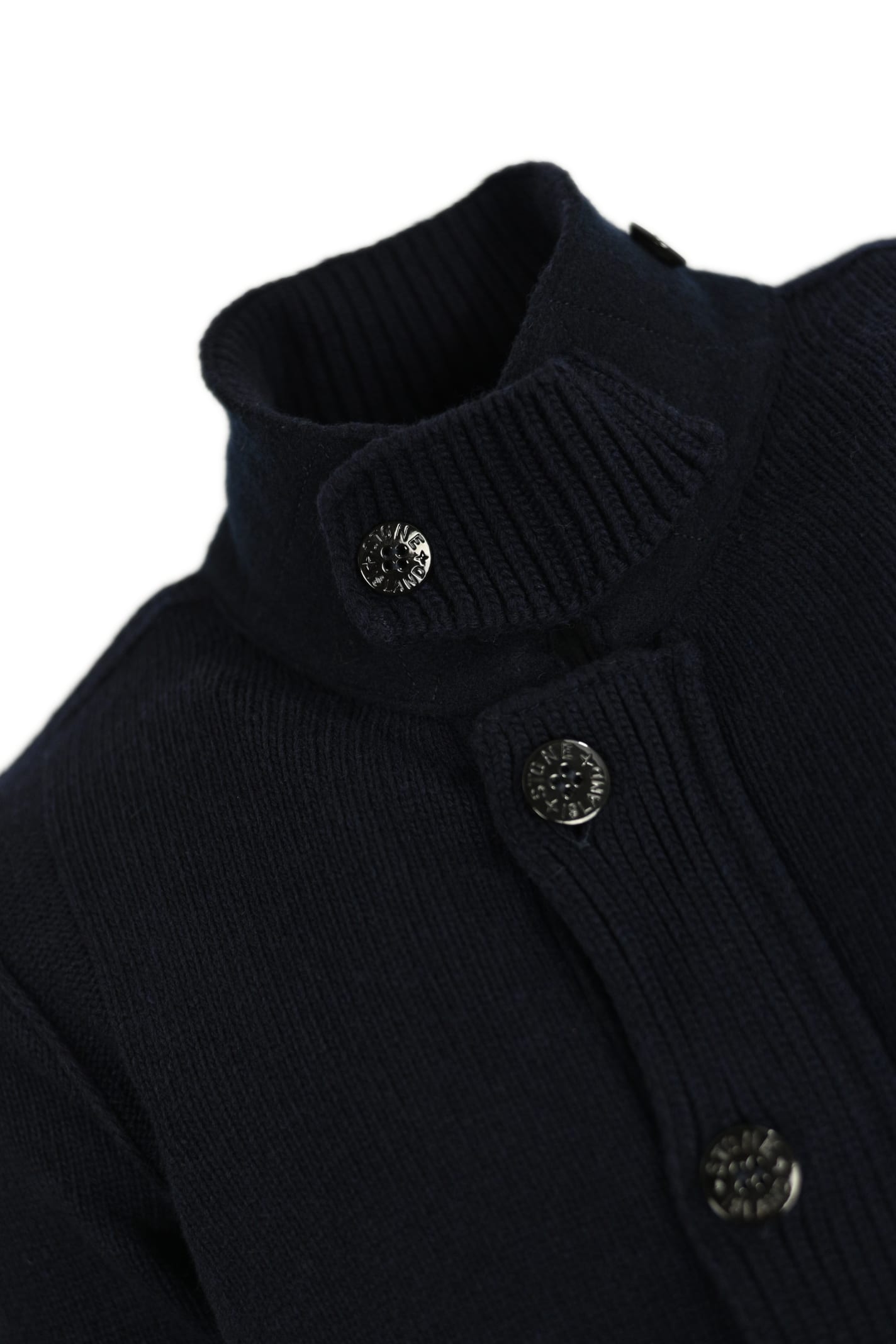 Shop Stone Island Cardigan 547a3 In Wool In Bleu