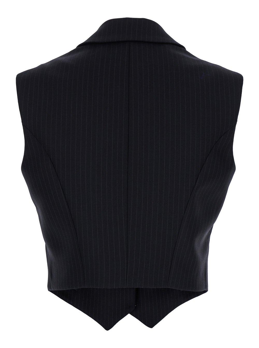 Shop Alexander Mcqueen V-neck Pinstripe Waistcoat In Blu Navy