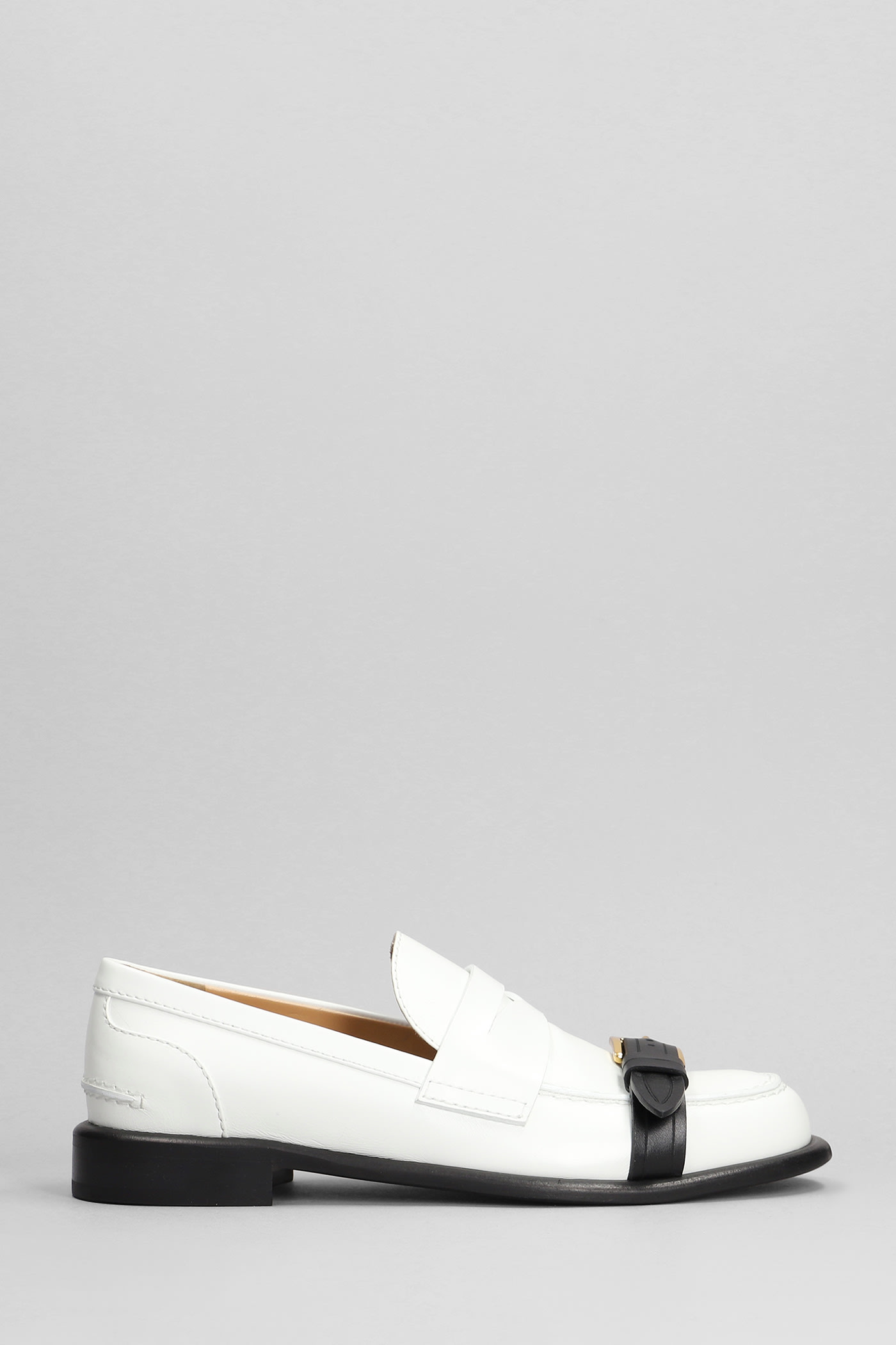J.W. Anderson Animated Mocassin Loafers In White Leather