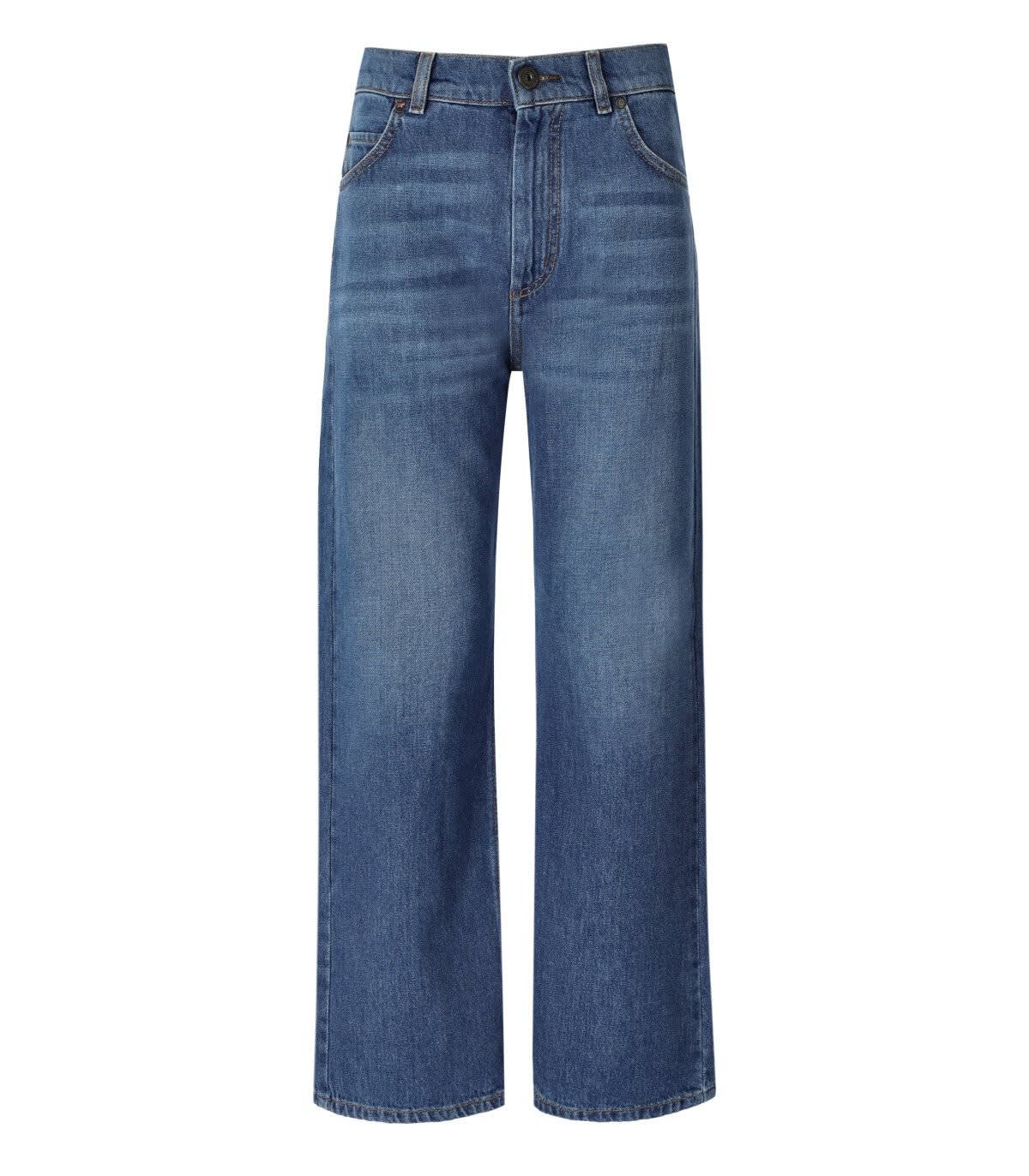 WEEKEND MAX MARA LOGO PATCH LOOSE FIT JEANS
