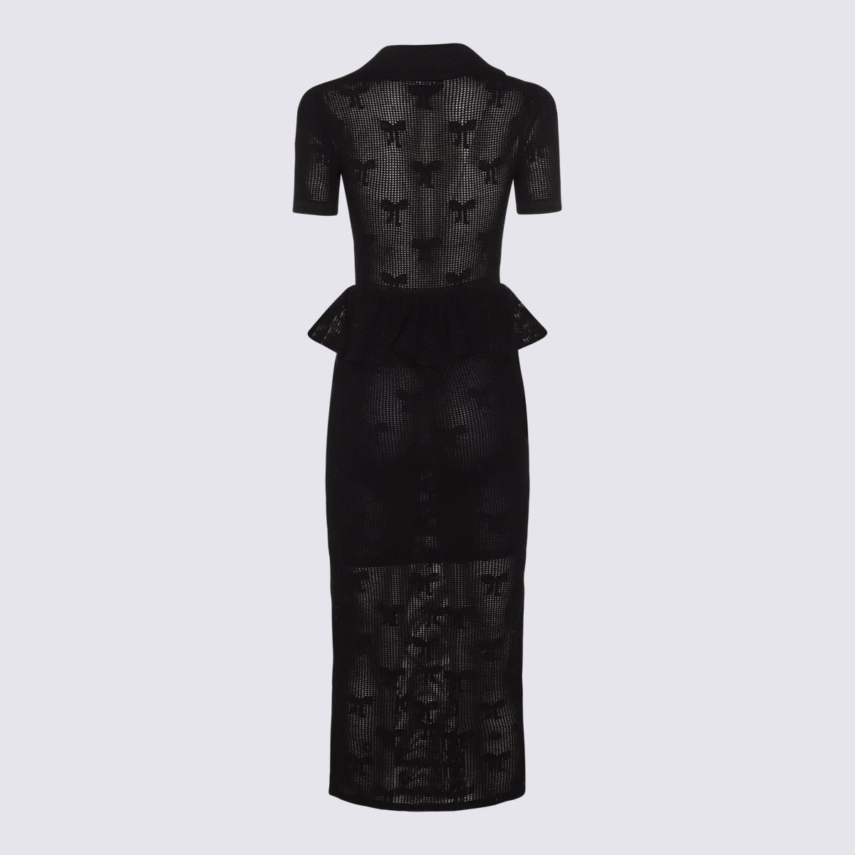 Self-portrait Self Portrait Black Bow Crochet Midi Dress In Black