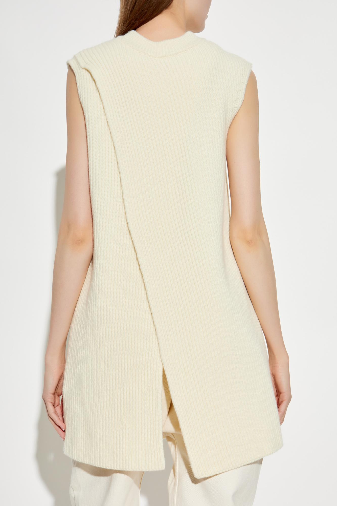 Jil Sander Ribbed Sleeveless Sweater In White