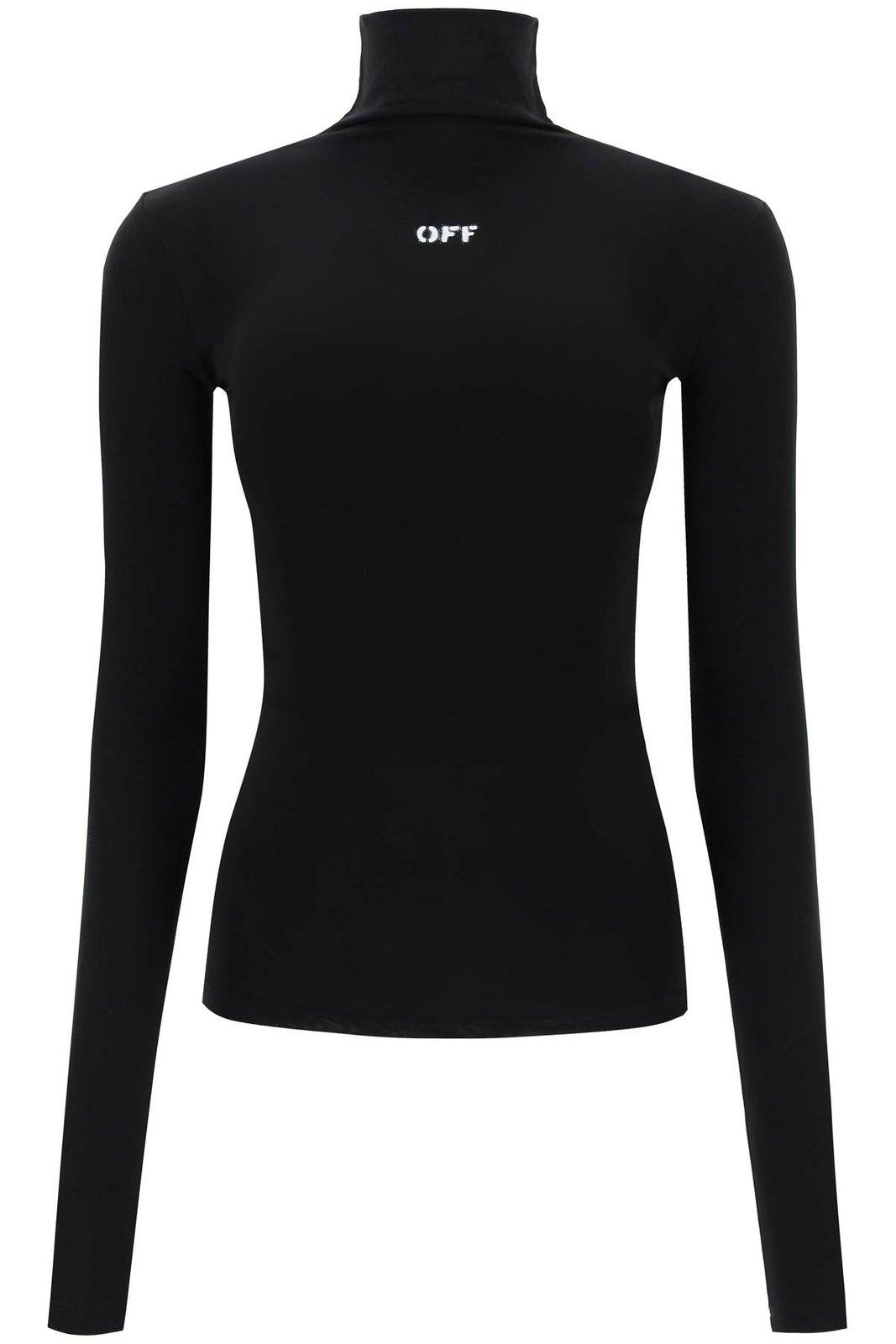 Shop Off-white Off-stamp Long-sleeved Top In Black