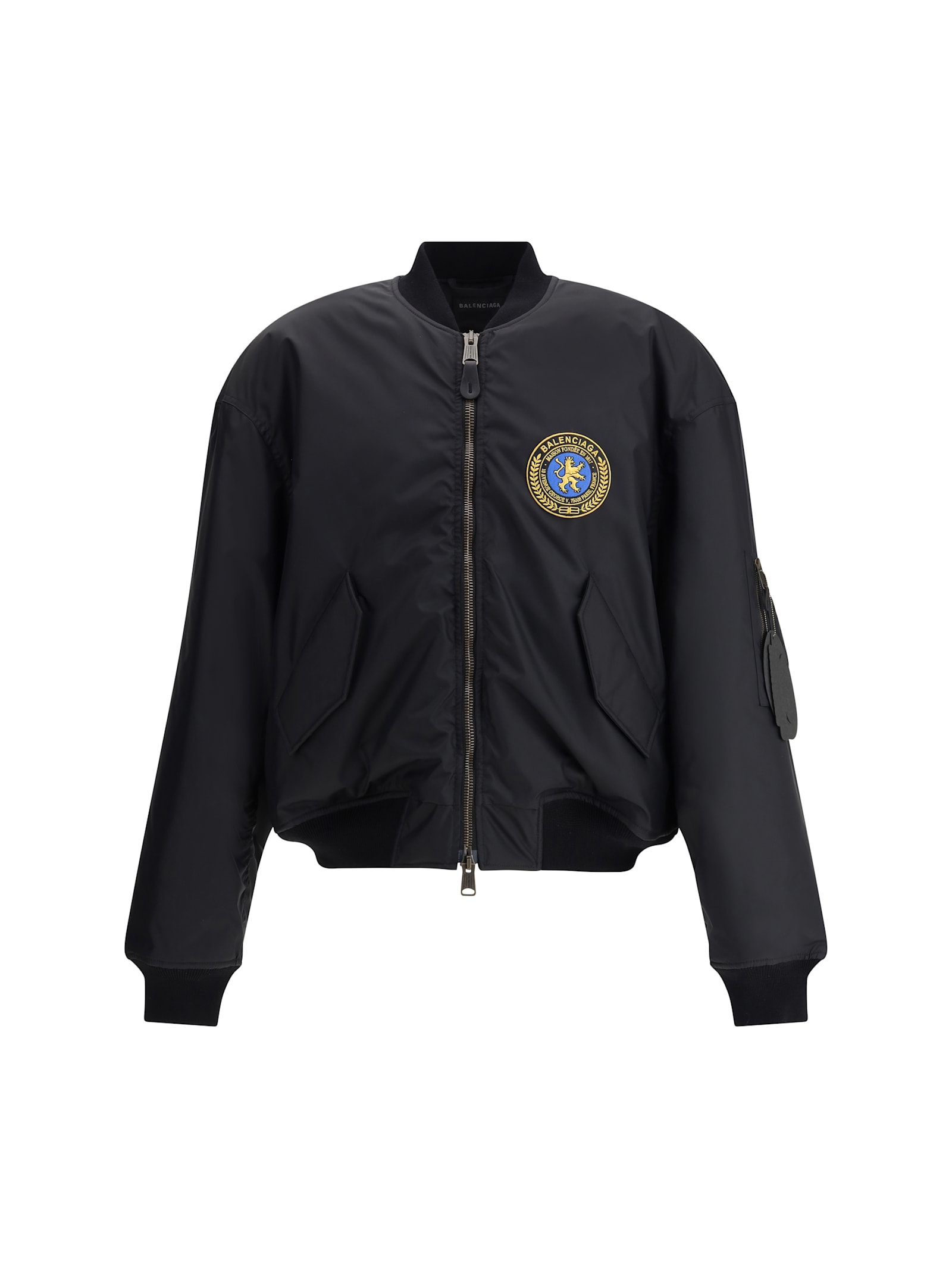 Balenciaga Bomber Jacket In Technical Fabric In Black