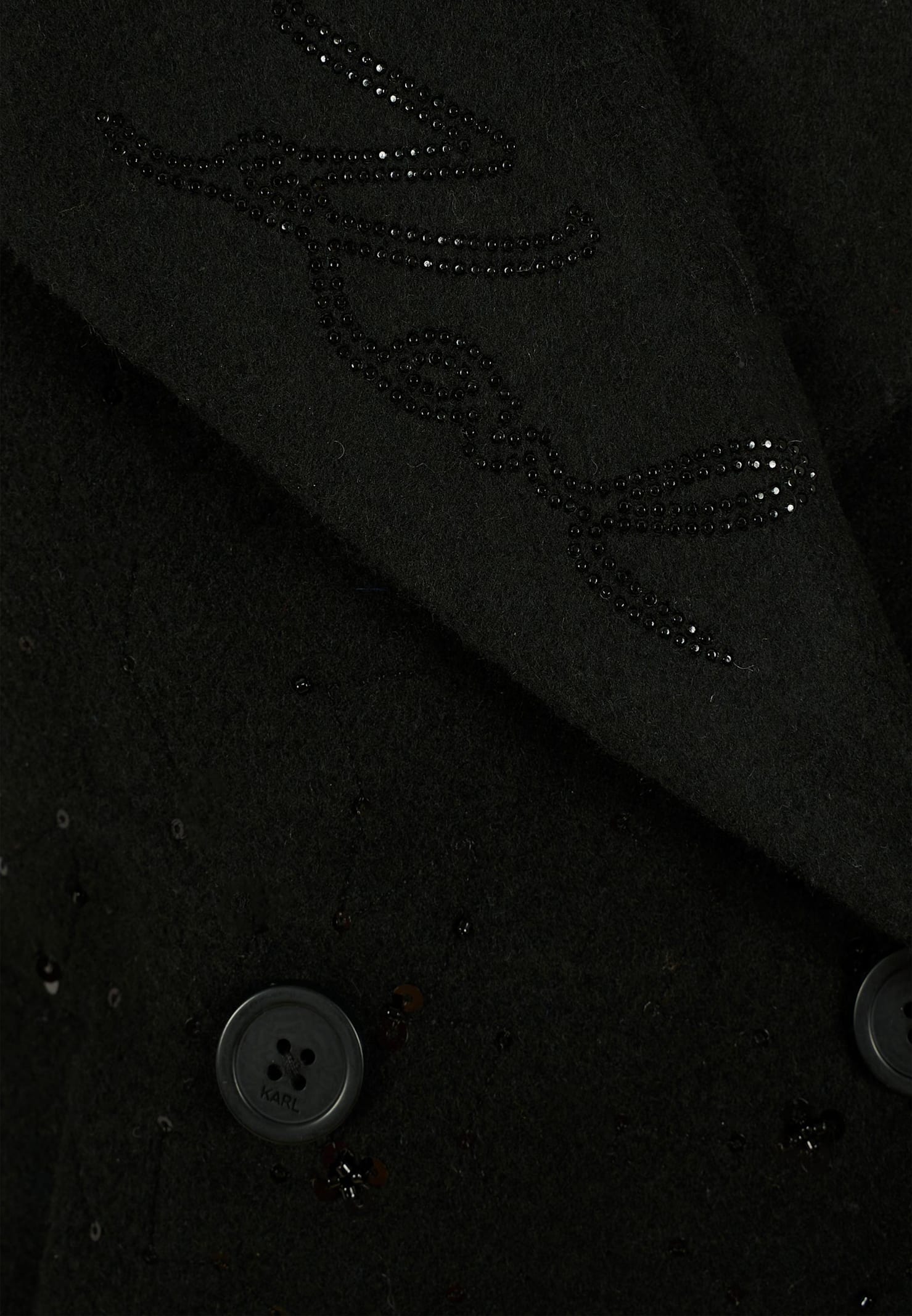 Karl Lagerfeld Black Coat For Girl With Logo In Black