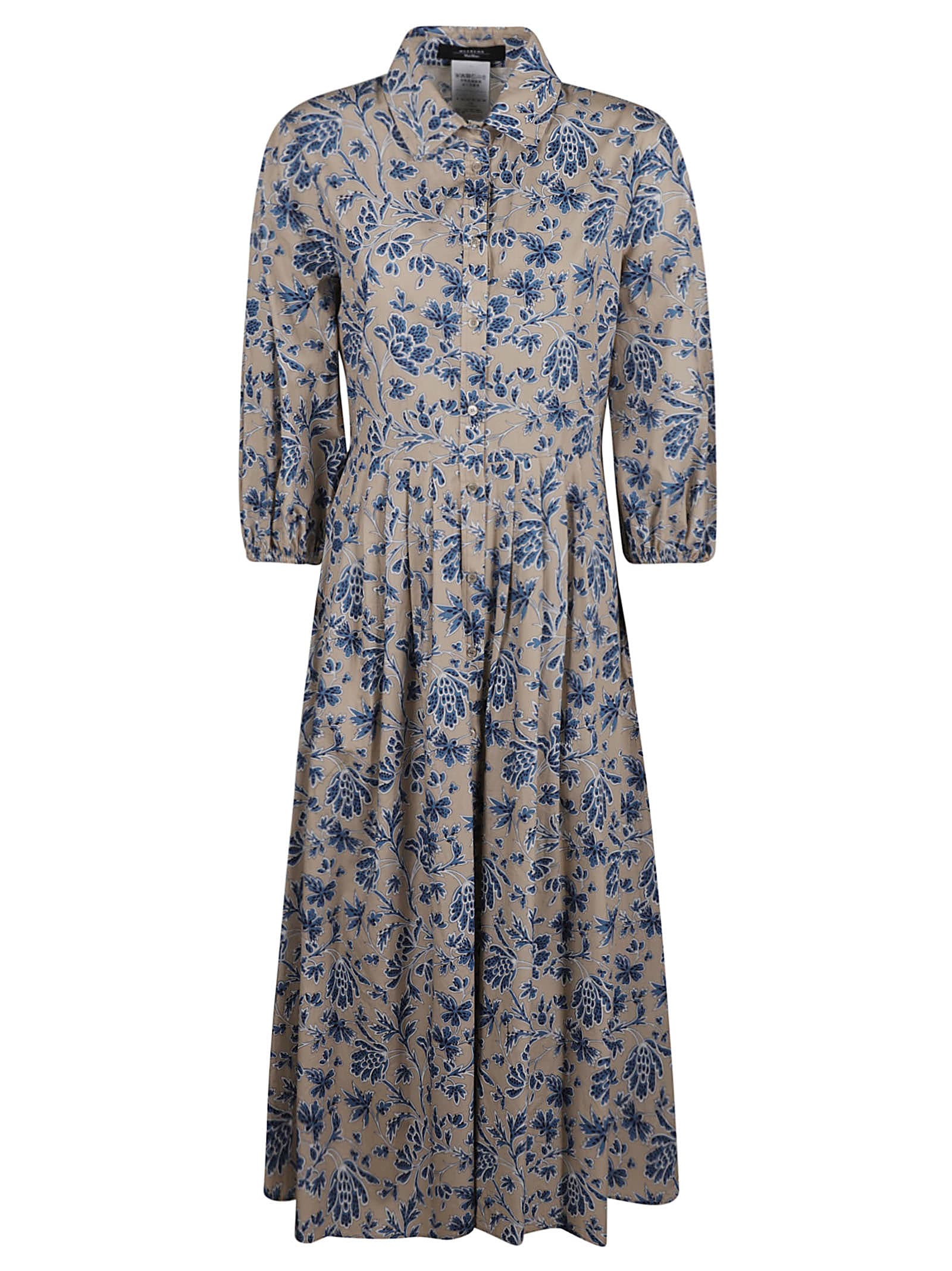 Weekend Max Mara Arlette Floral Printed Midi Dress In Ivory | ModeSens