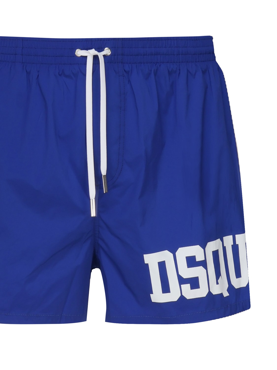 Shop Dsquared2 Logo Swimsuit In Contrasting Color In Blue/white