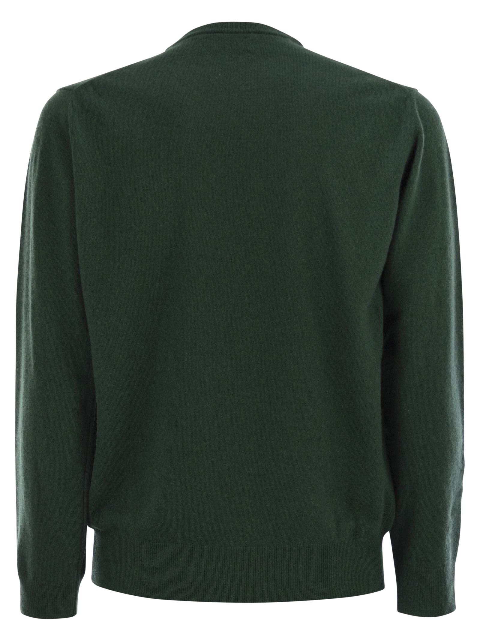 Mc2 Saint Barth Heron - Crew Neck Jumper With Embroidery On The Chest In Green