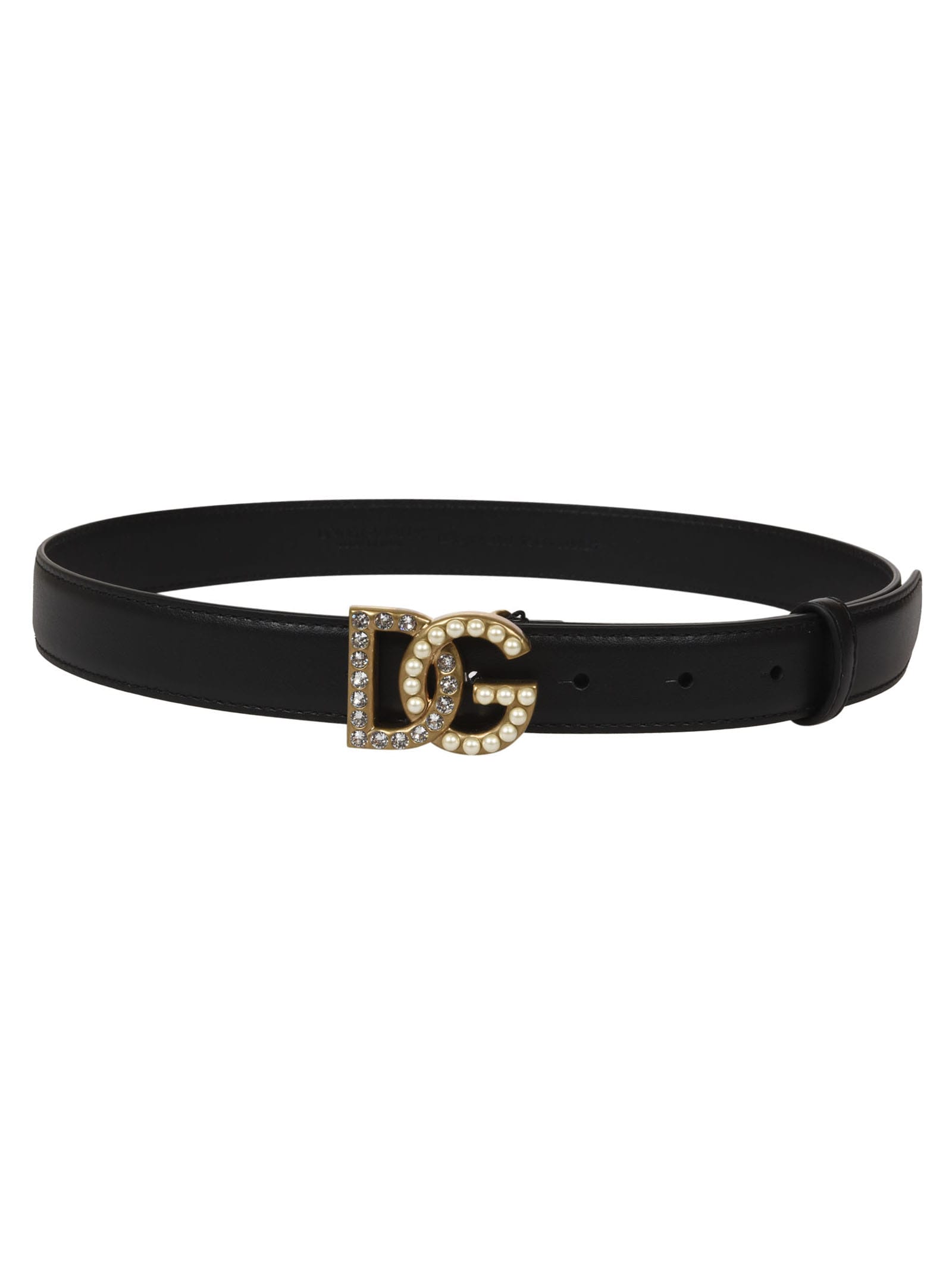 Dolce & Gabbana Embellished Logo Buckle Belt