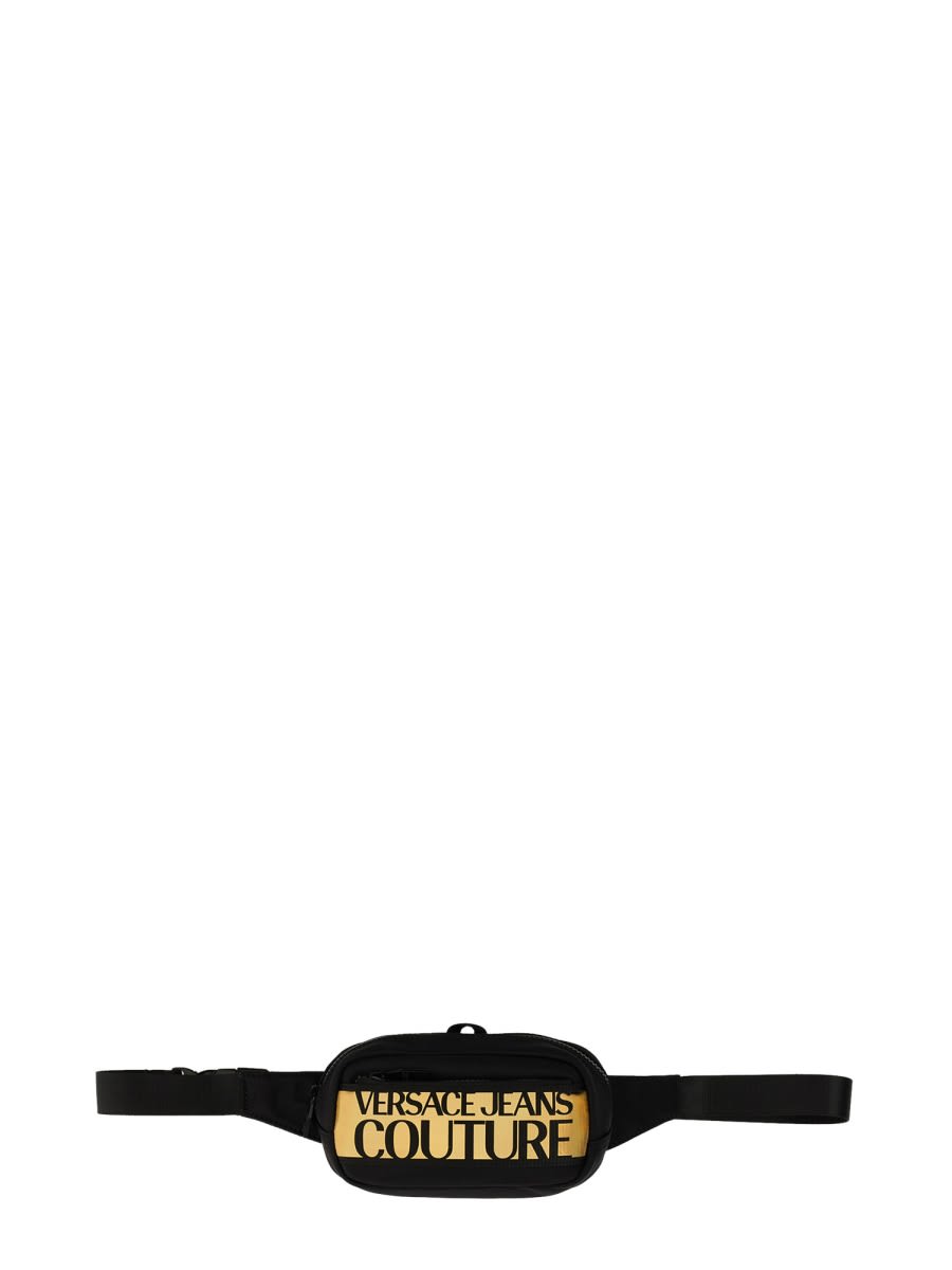 Shop Versace Jeans Couture Small Pouch With Logo In Black