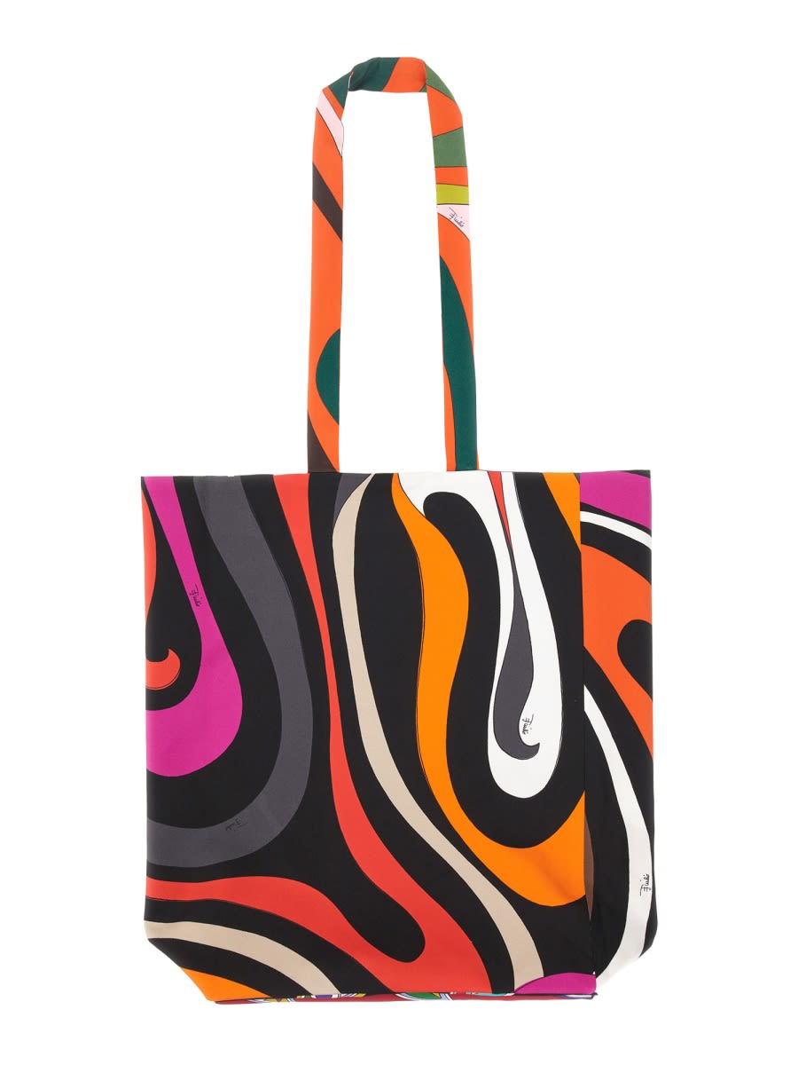 Shop Pucci Bag With Print In Black