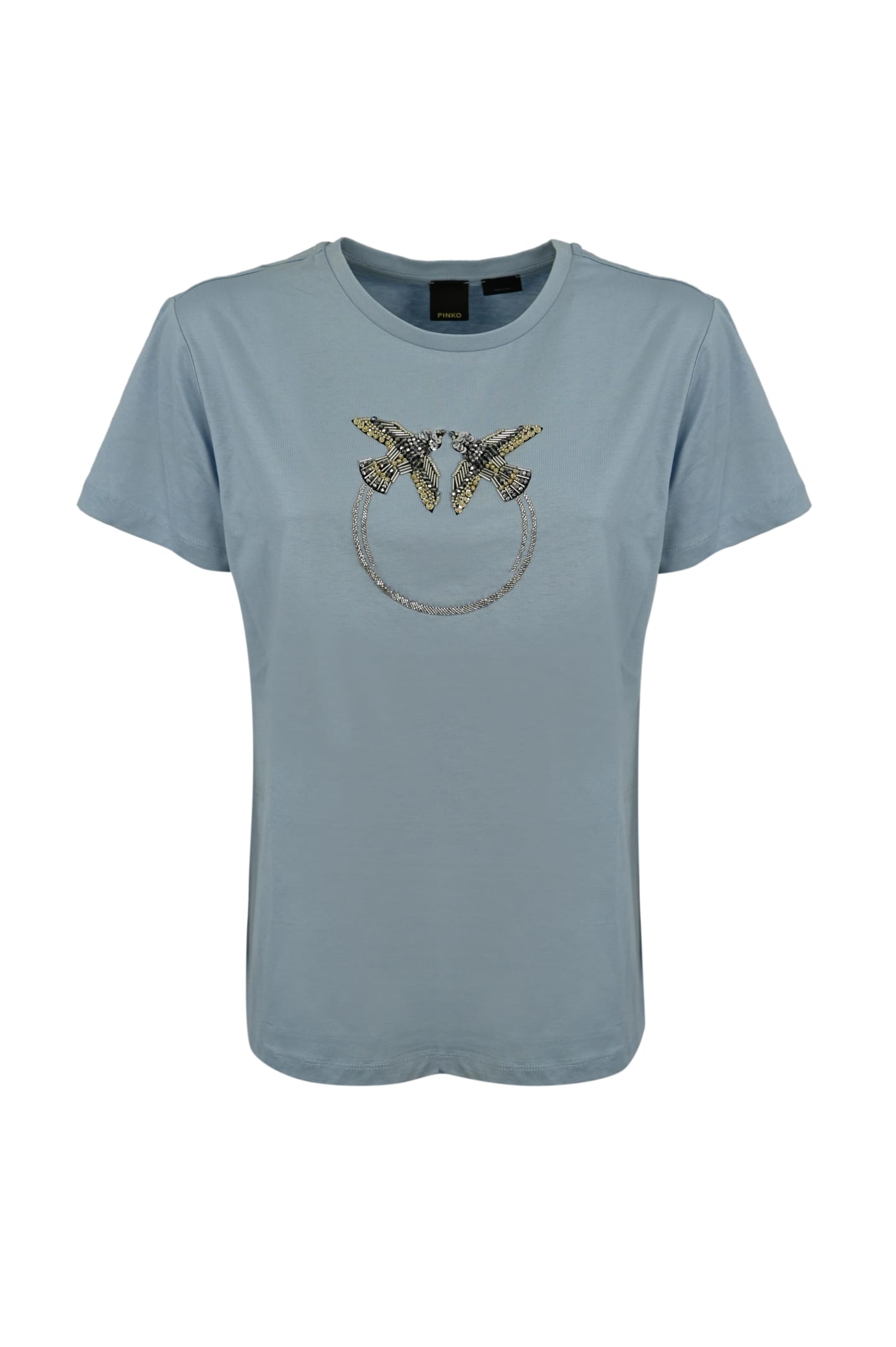 Pinko T-shirt With Love Birds Embroidery