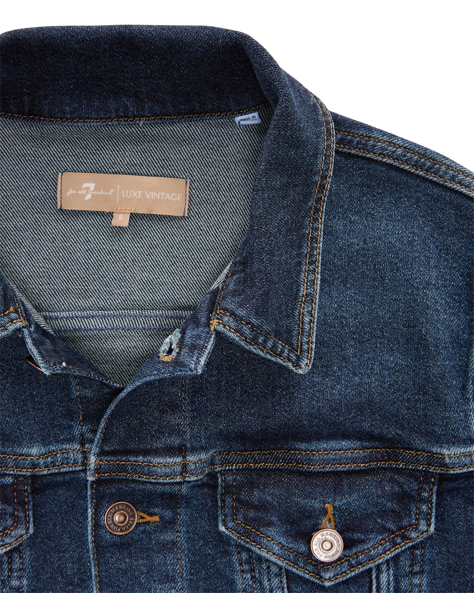 7 For All Mankind Classic Trucker Cisco In Blue