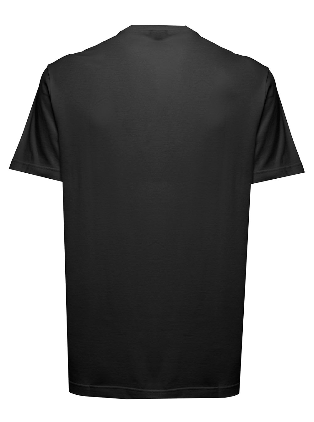 Versace Mens Black Cotton T-shirt With Logo Print