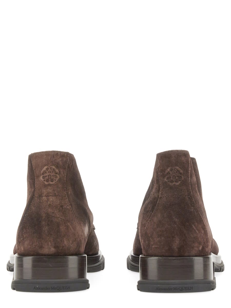 Alexander Mcqueen Men Suede Boot In Brown